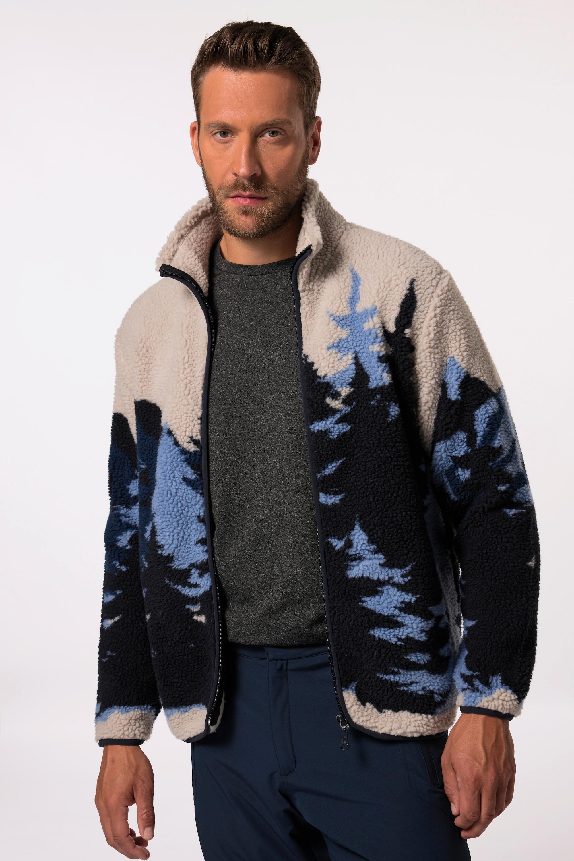 JP1880 Teddyjacke, Skiwear, Jacquard, Stehkragen, bis 7 XL