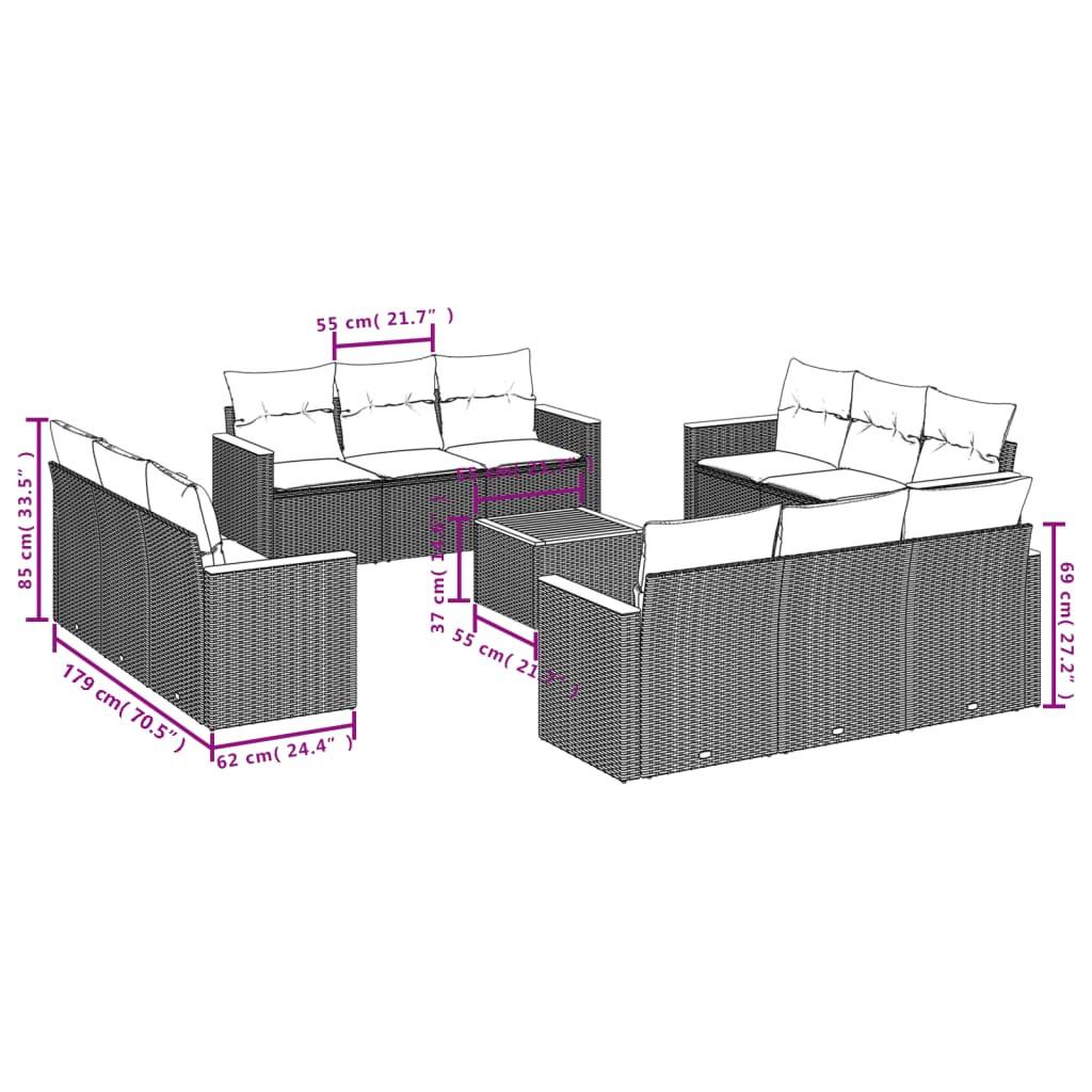 VidaXL Garten sofagarnitur poly-rattan