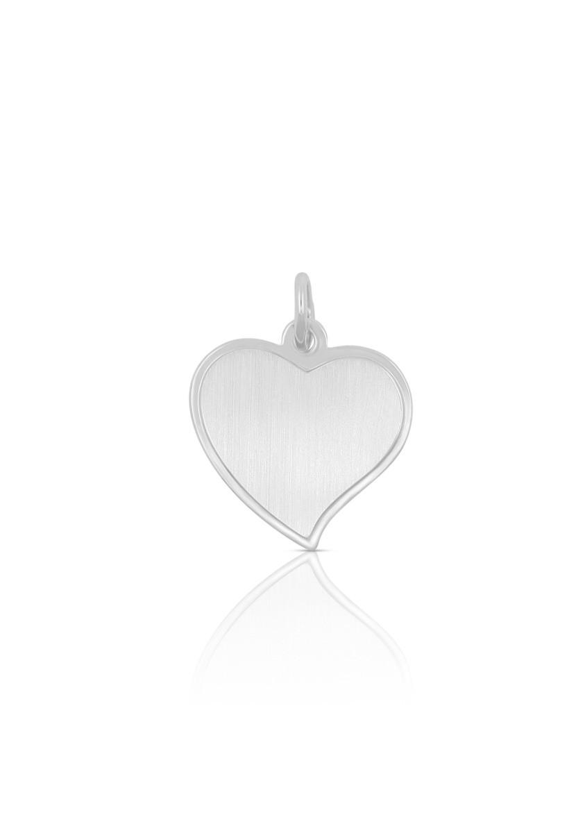 MUAU Schmuck Anhänger Herz Weissgold 750, 18x14mm