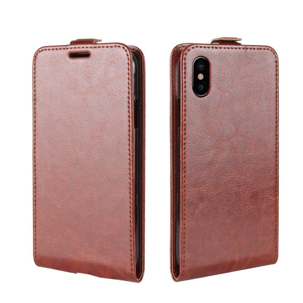 Cover-Discount iPhone Xs / X - Leder Flip Case Mit Fotofach Vertikal