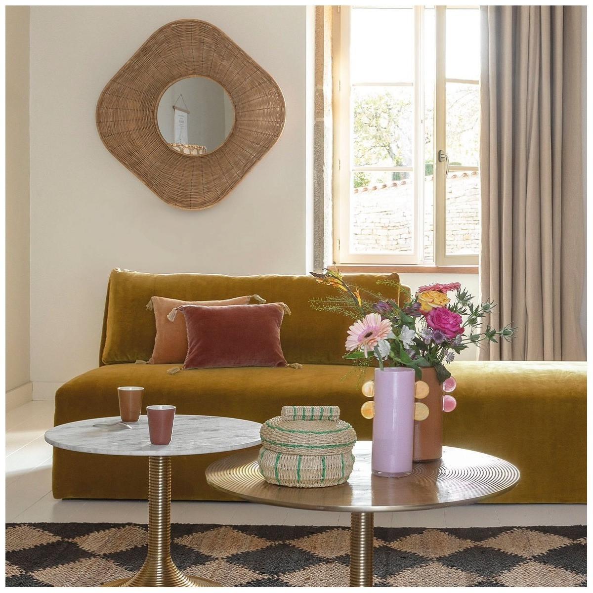 Blanc d'Ivoire Sofa Lou Samt safran 336