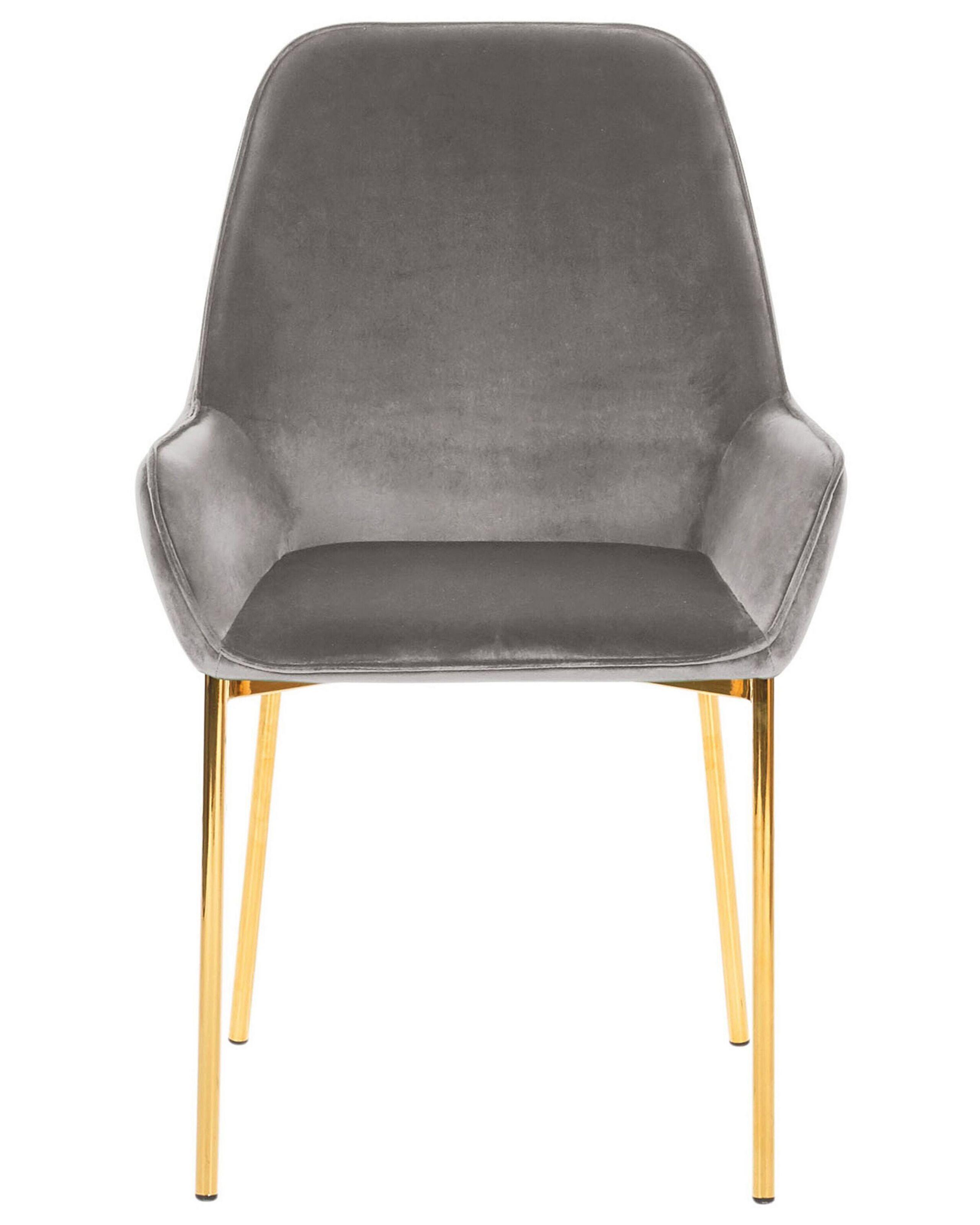 Beliani Esszimmerstuhl 2er Set aus Samtstoff Modern LOVERNA