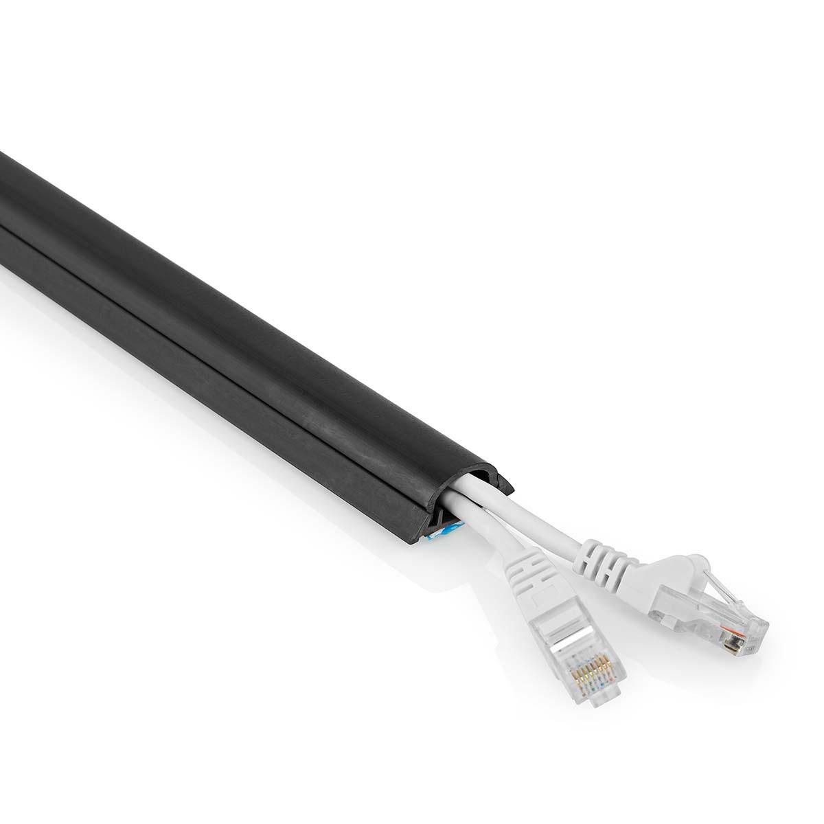 Nedis Kabelmanagement | Kanal | 1 Stk. | Maximale Kabelstärke: 12 mm | PVC | Schwarz