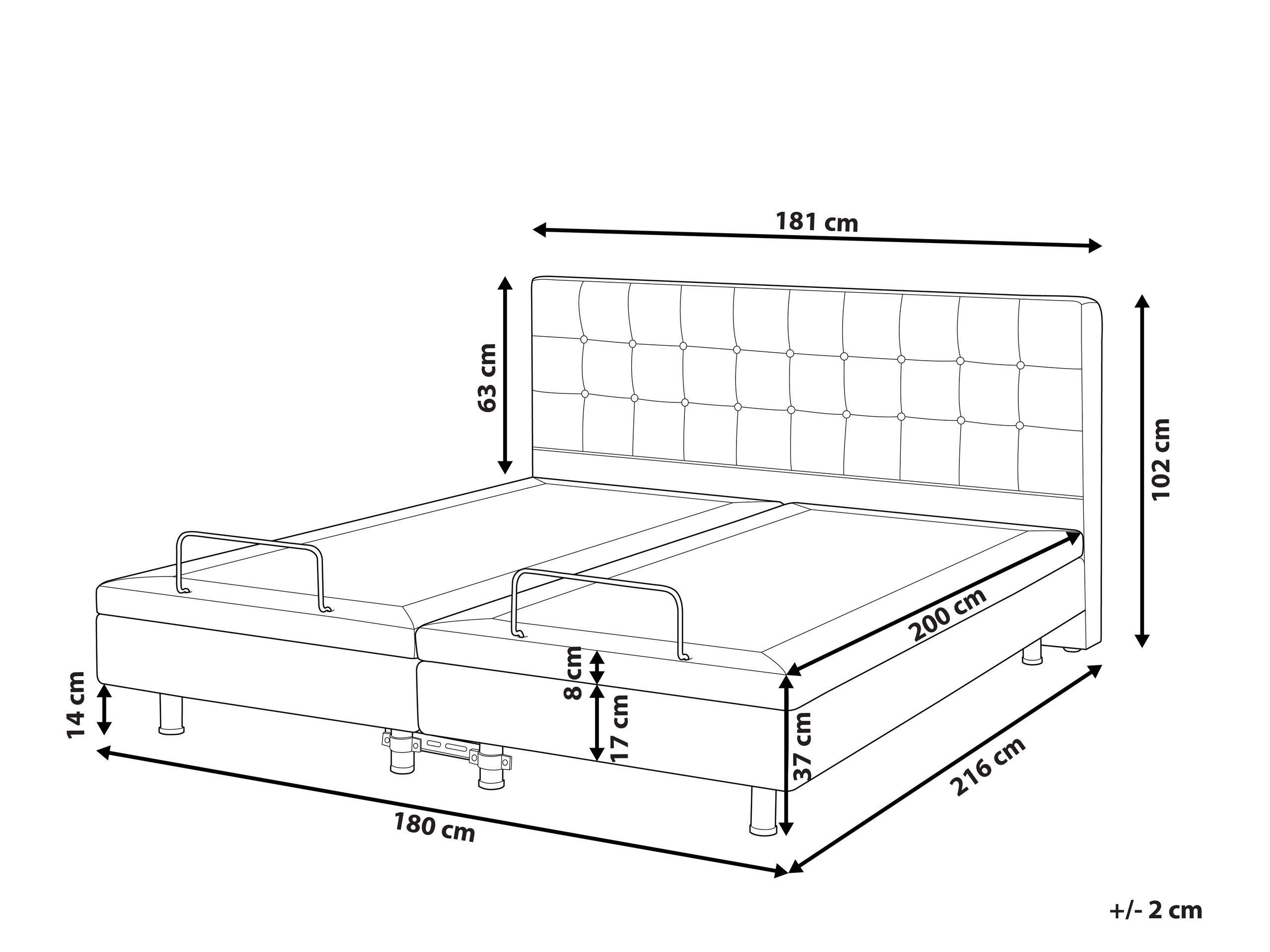 Beliani Bett verstellbar aus Polyester Klassisch DUKE