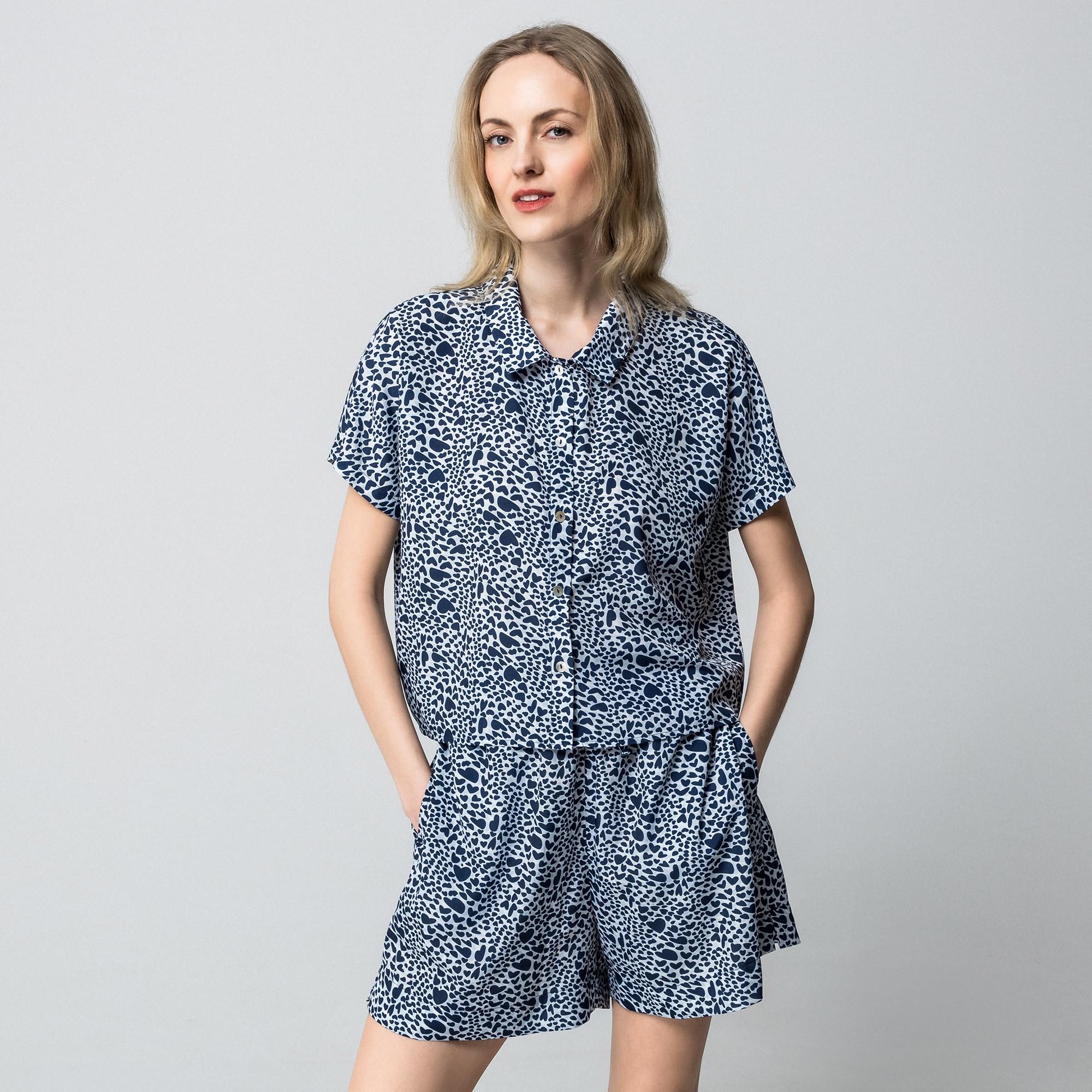 Manor Woman Gemusterte Relaxed Fit Kurzarmbluse