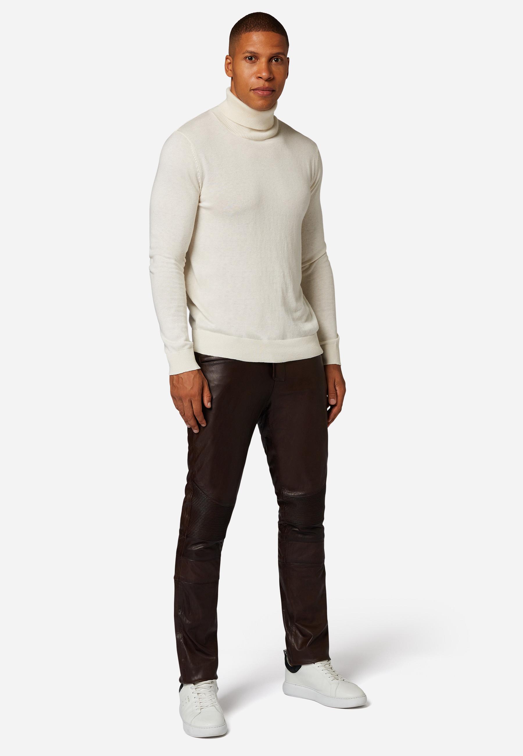 RICANO Franklin Lederhose im 5-Pocket-Stil mit Bikerapplikationen