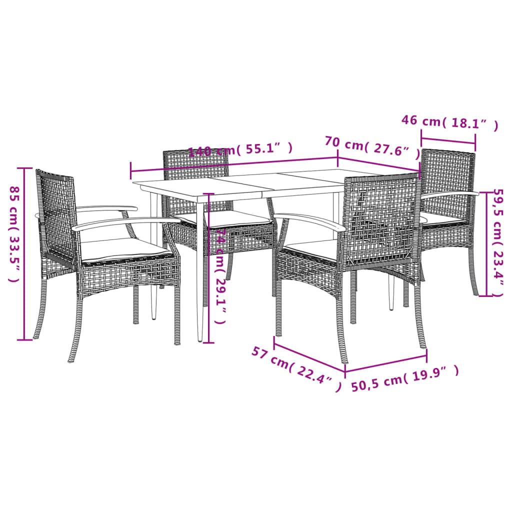 VidaXL Garten essgruppe poly-rattan