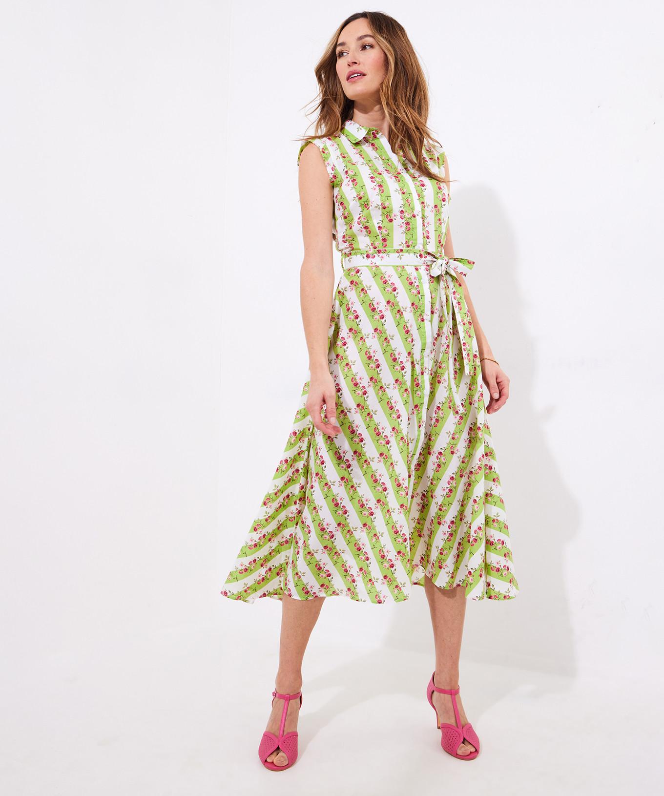 Joe Browns Rosa gestreiftes tailliertes Kleid