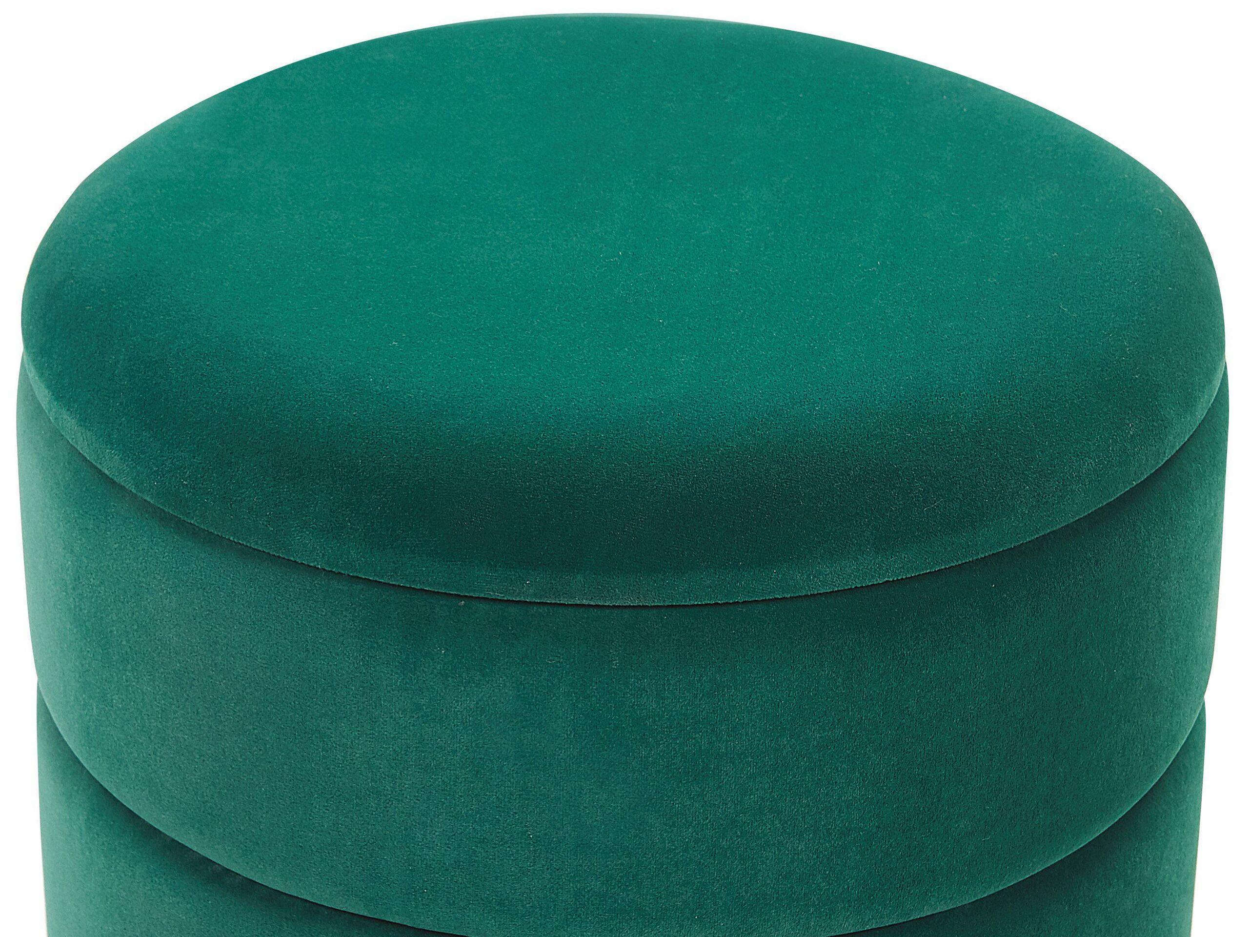 Beliani Pouf mit Stauraum aus Samtstoff Glamourös ELGIN