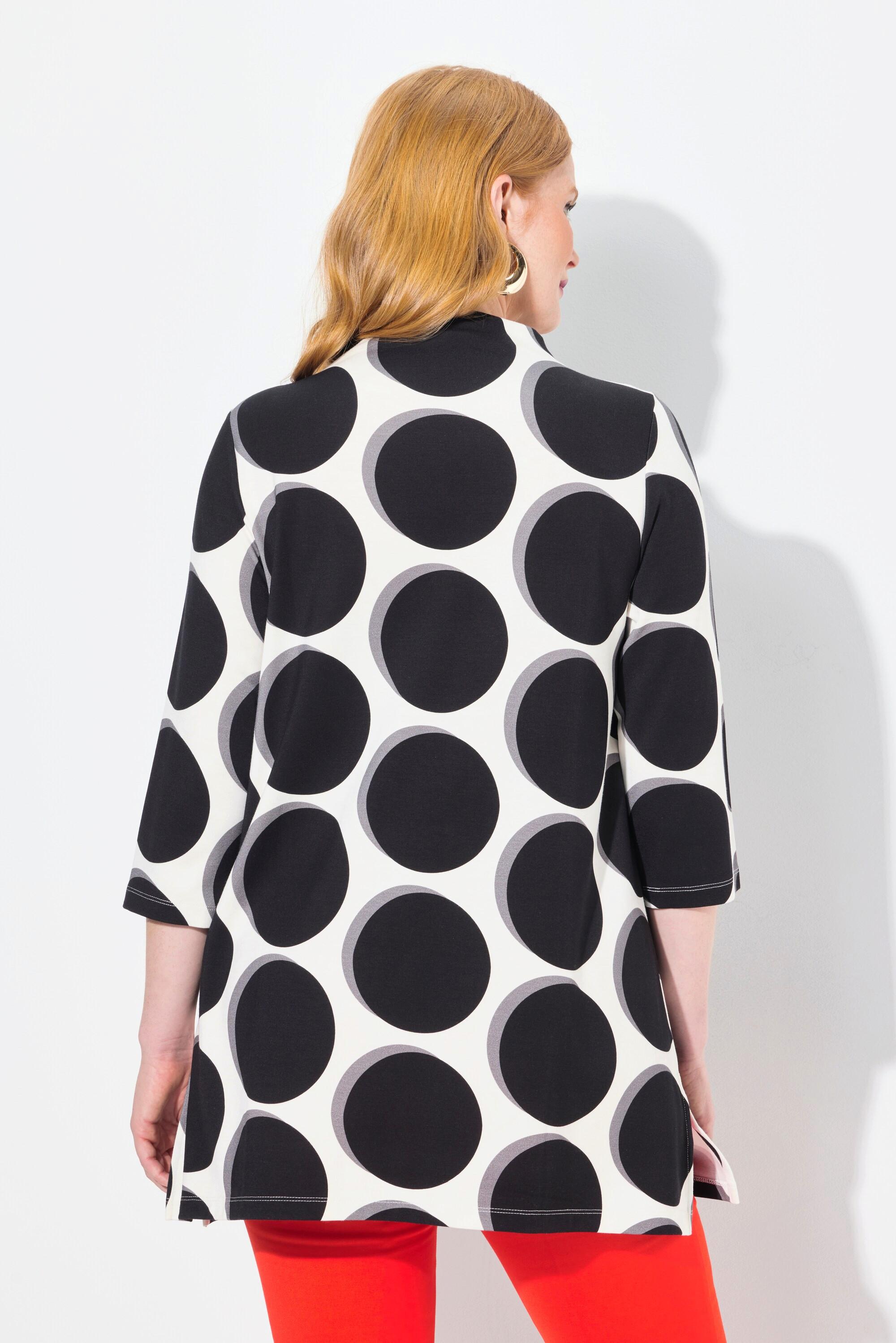 Ulla Popken Sweatshirt, Punkte, A-Linie, Stehkragen, 3/4-Arm