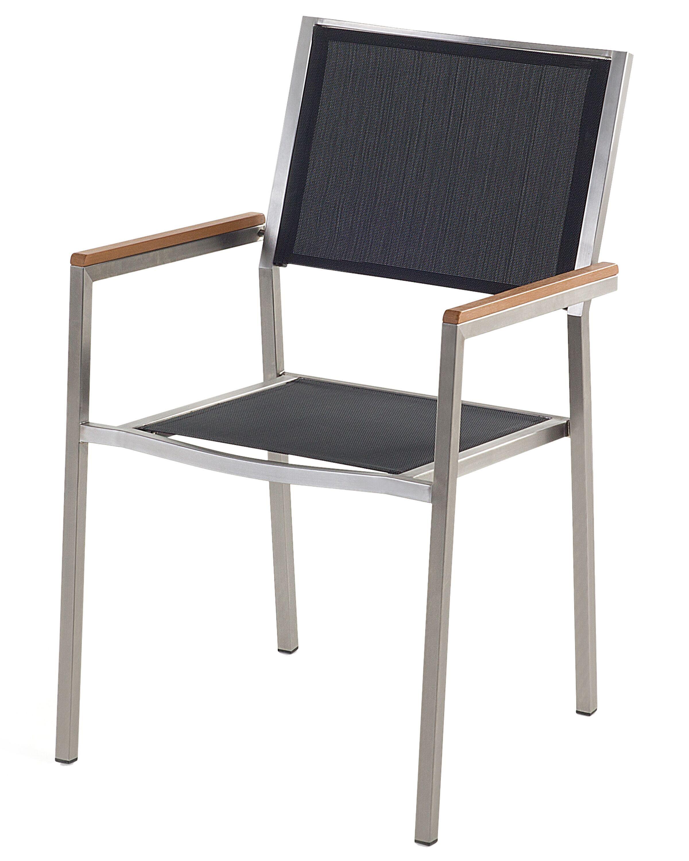 Beliani Gartenstuhl 4er Set aus Edelstahl Modern GROSSETO