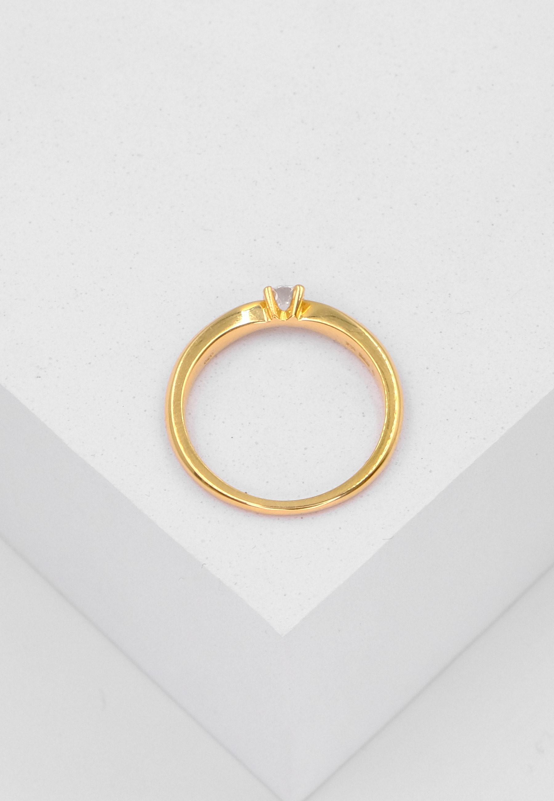 MUAU Schmuck Solitaire Ring Diamant 0.20ct. Gelbgold 750