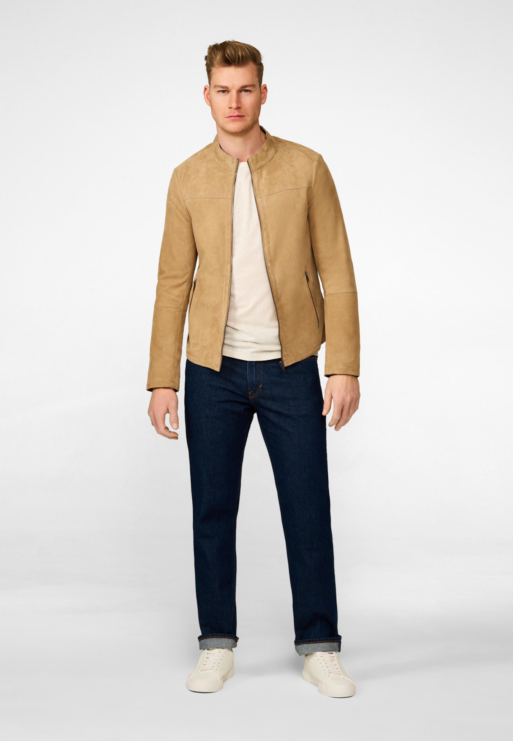 RICANO Tomaso Klassische Stehkragen Lederjacke