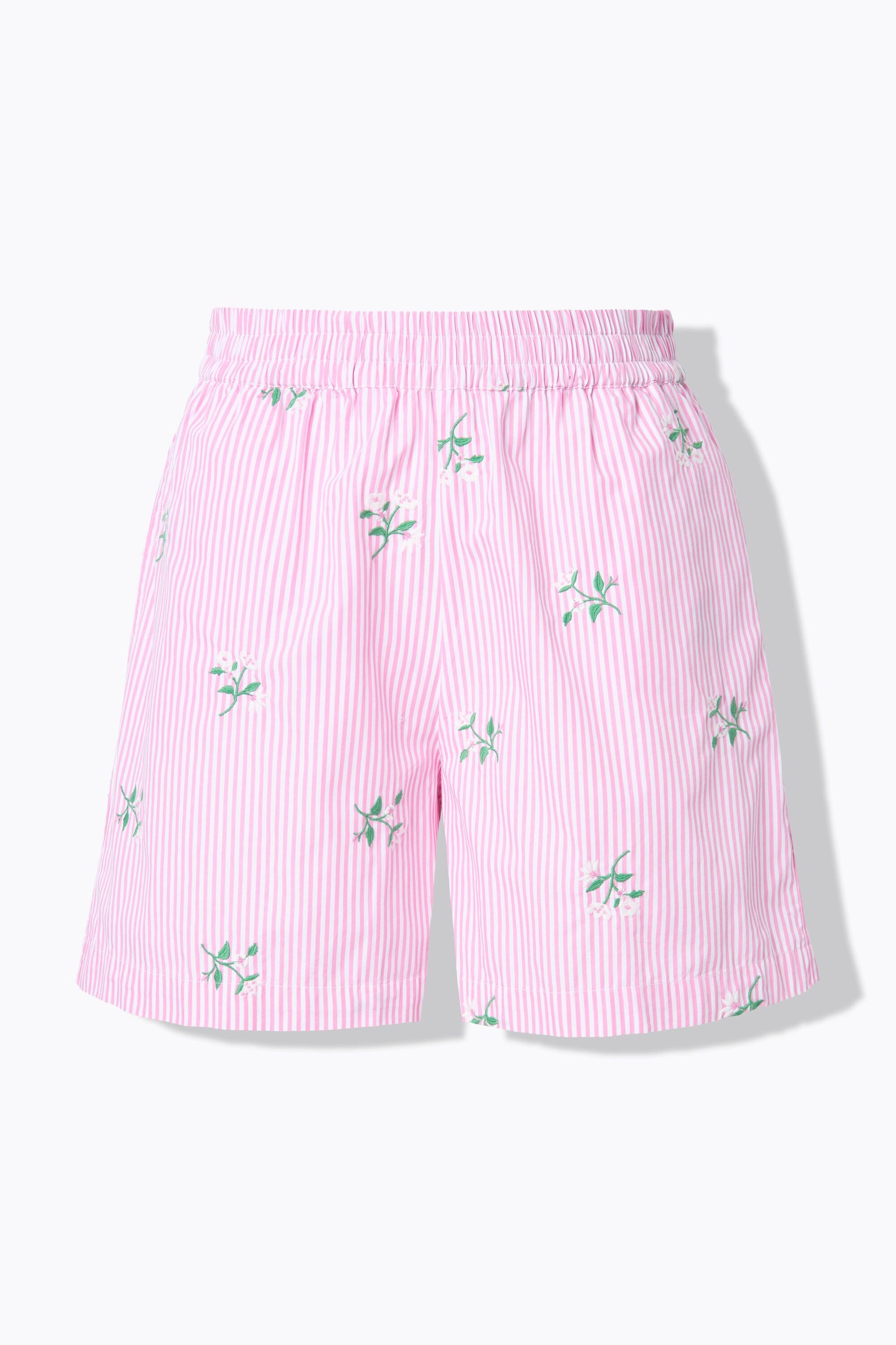 Studio Untold Shorts, Wide Legs, Streifen, Flower-Stickerei