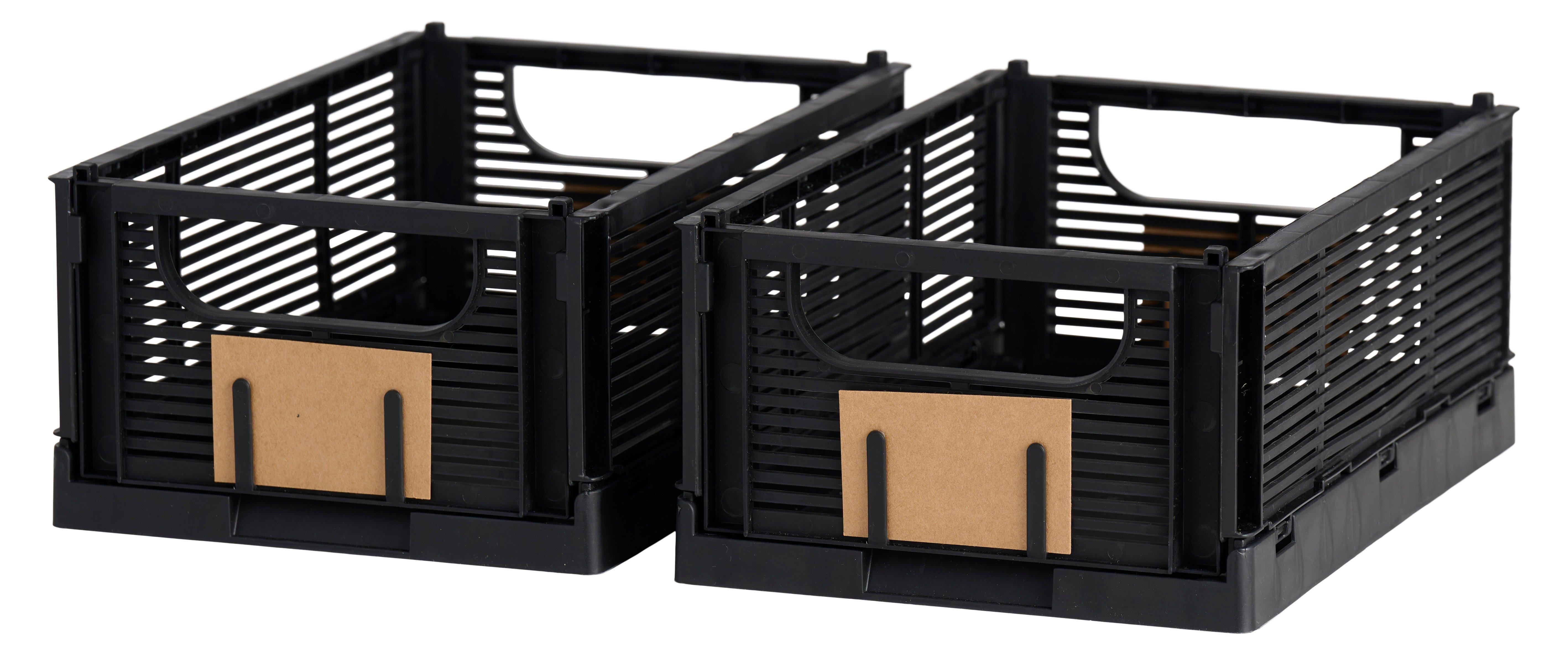 SCHOU Aufbewahrungsbox DELUXE faltbar, recycled Plastic, M 2er Pack