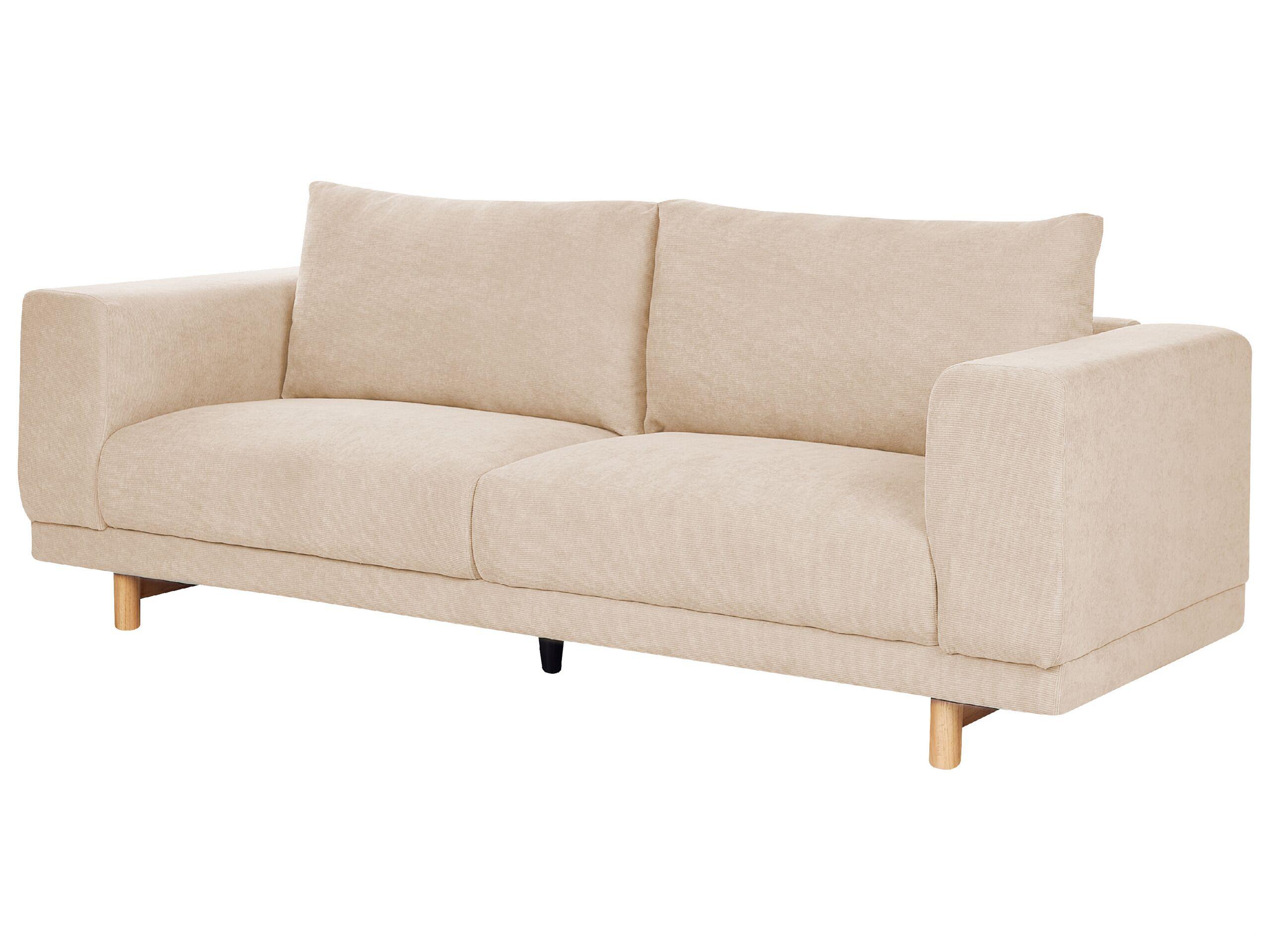 Beliani 3 Sitzer Sofa aus Cord Skandinavisch NIVALA