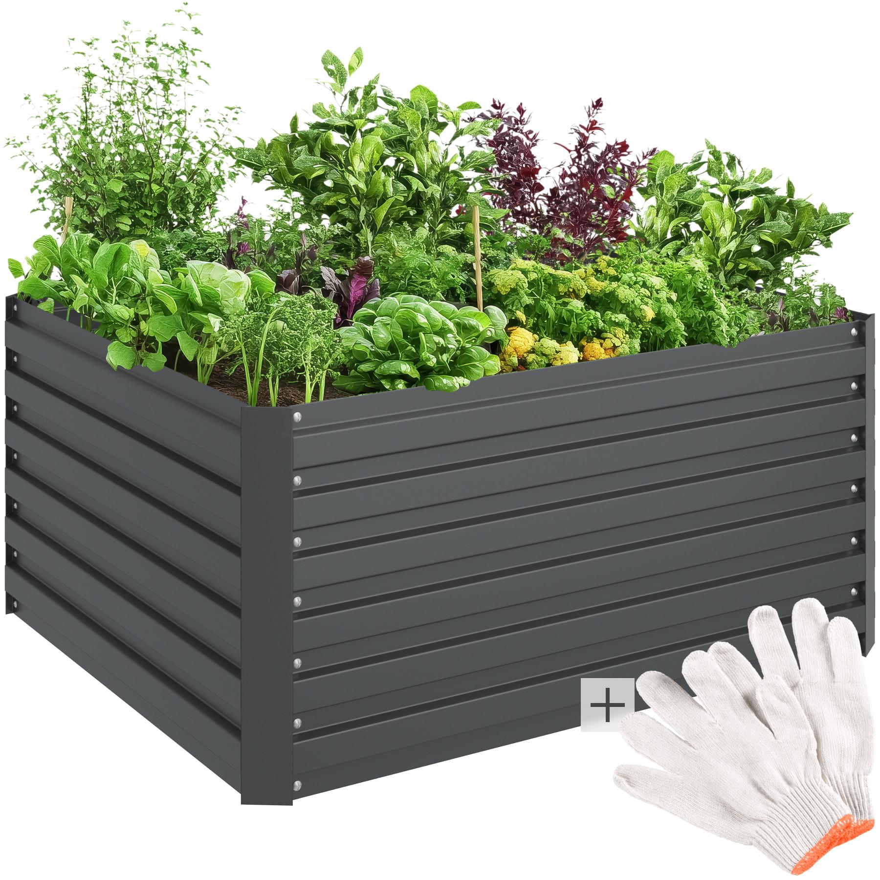 Tectake Hochbeet Blomma, 650l, verzinkt, 120x100x56cm