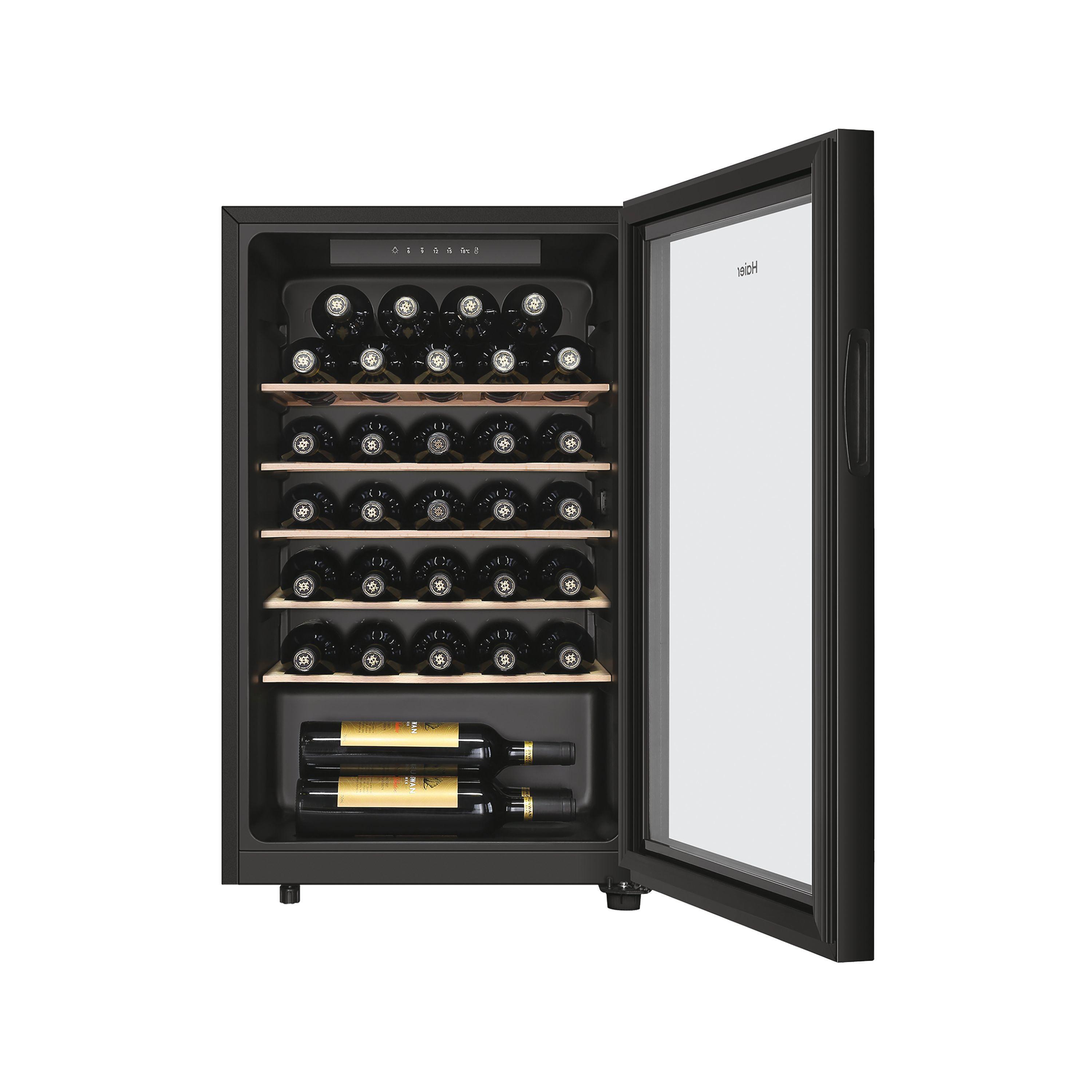 Haier Haier Wine Bank 50 Serie 3 HWS33GG Weinkühler mit Kompressor Freistehend Schwarz 33 Flasche(n)