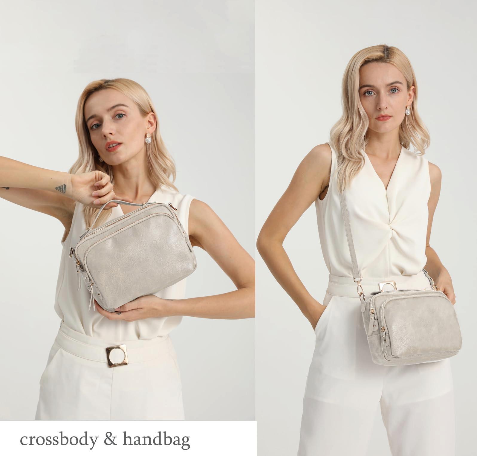 Only-bags.store Umhängetasche mit Reißverschluss, Crossbody Bag, Lederhandtasche klein Umhängetasche mit Reißverschluss, Crossbody Bag, Lederhandtasche klein
