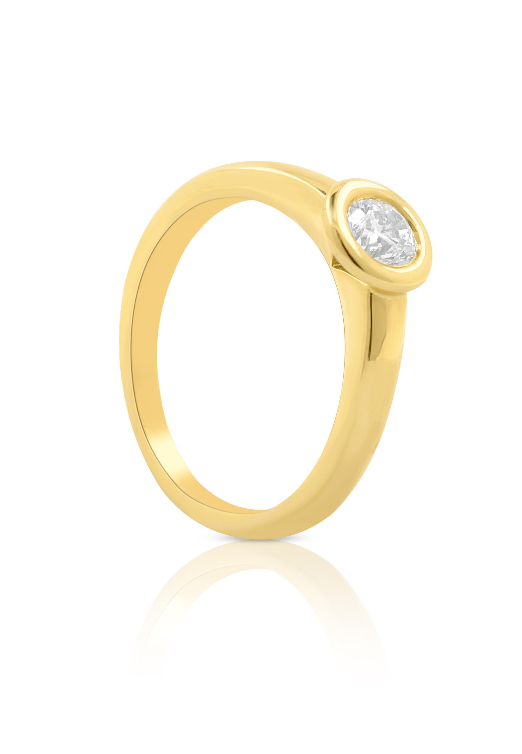 MUAU Schmuck Solitaire Ring Diamant 0.40ct. Gelbgold 750