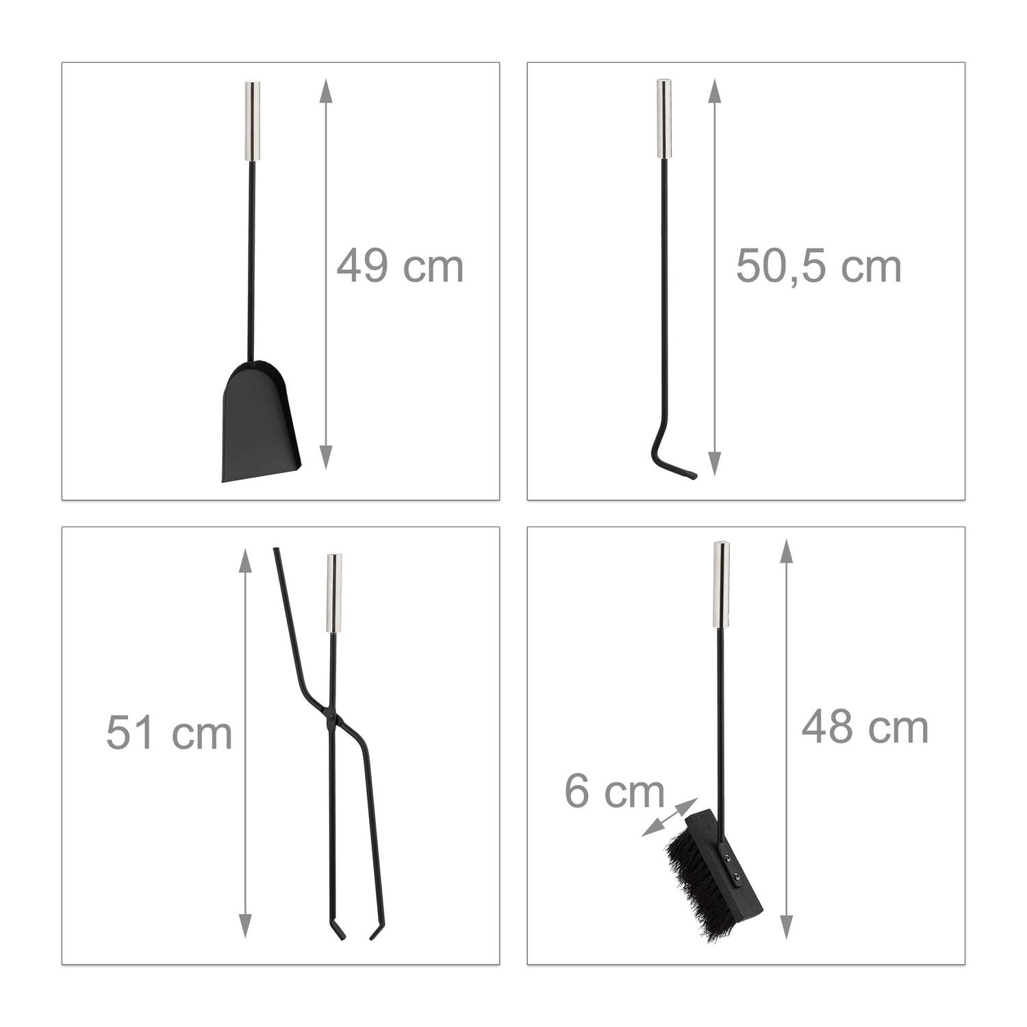 B2X Schwarzer Feuerständer in 5 Teilen modern