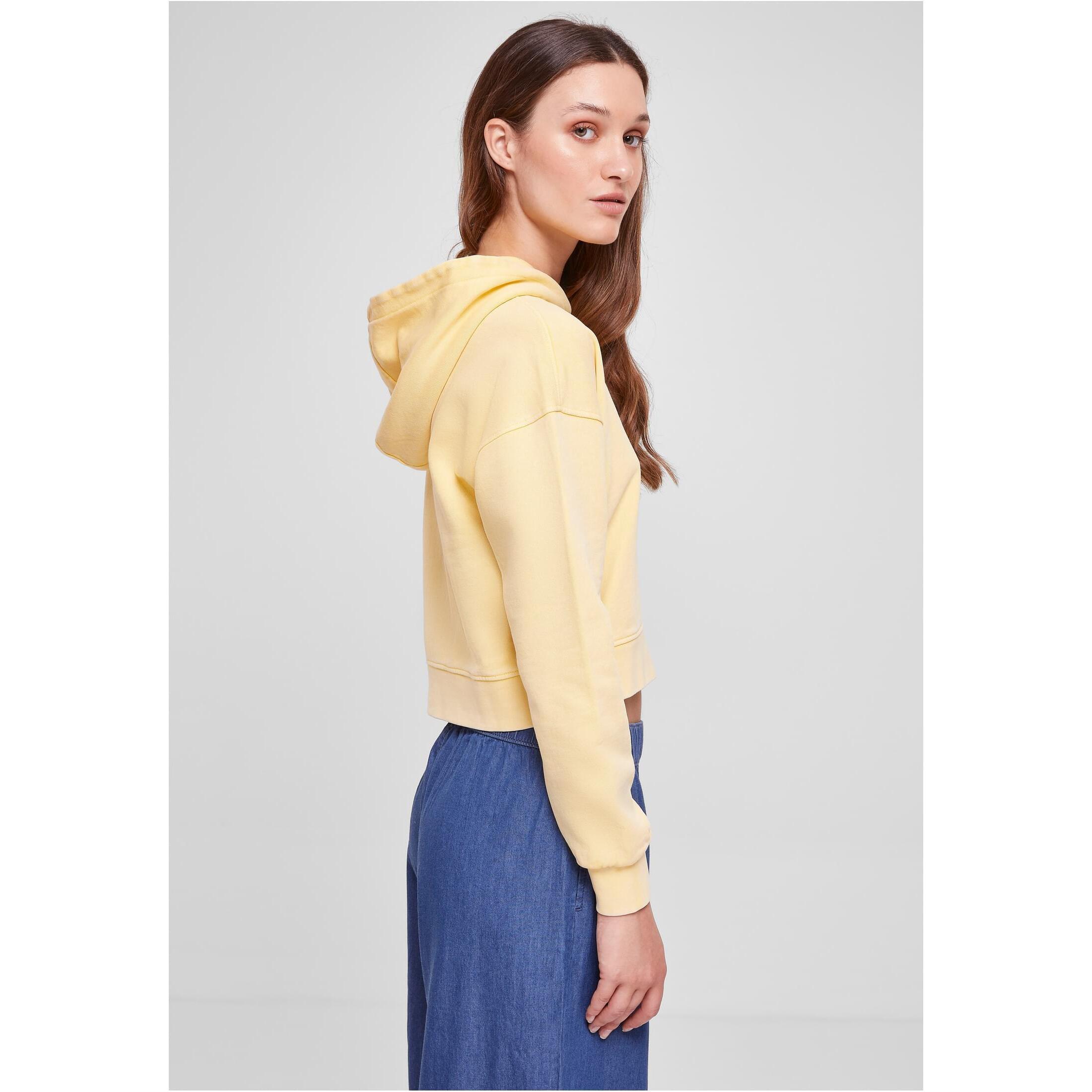 URBAN CLASSICS kapuzenpuover court aus frottee mit bumenstickerei urban cassics