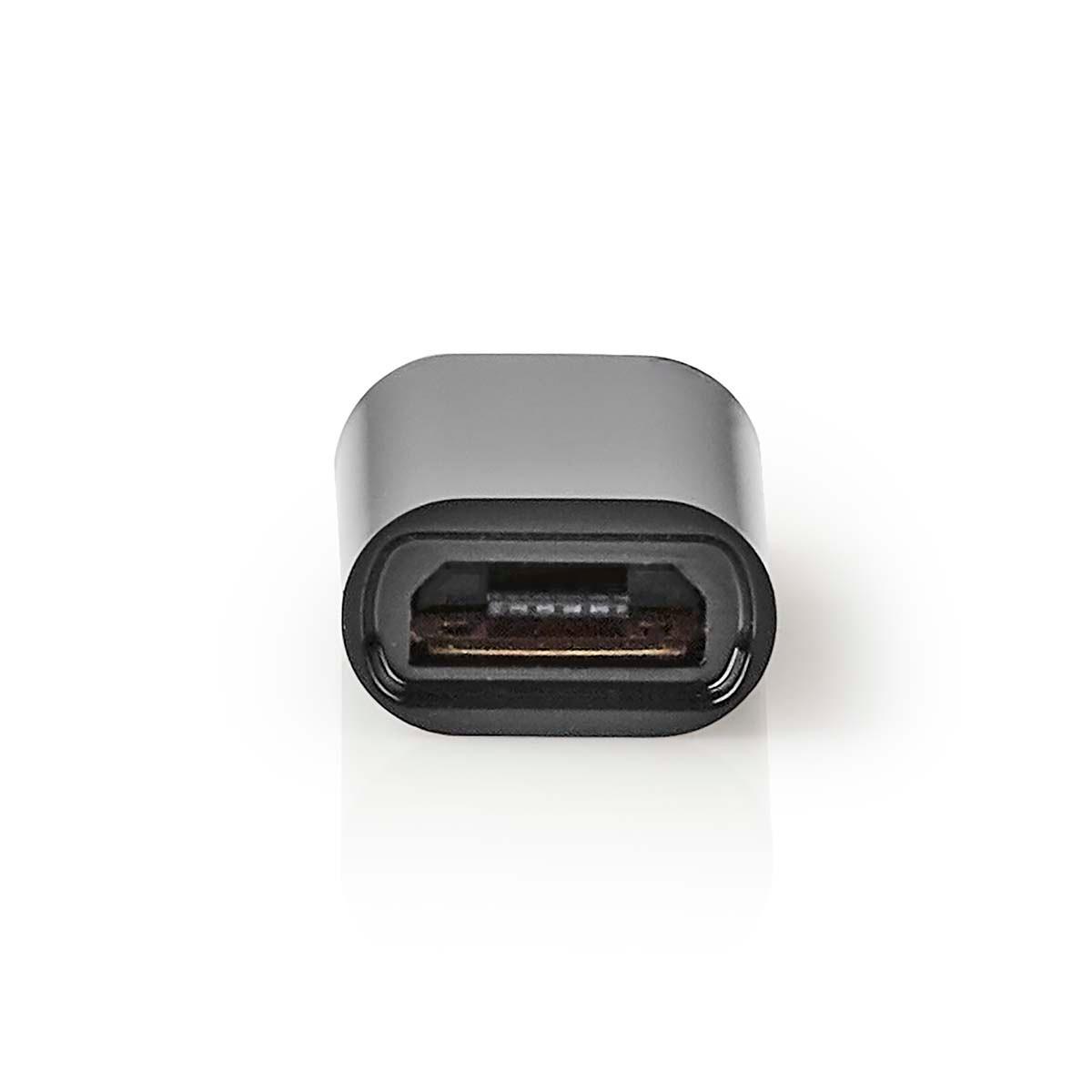 Nedis USB-C™ Adapter | USB 2.0 | USB-C™ Stecker | USB Micro-B Buchse | 480 Mbps | Rund | Vernickelt | Schwarz | Box