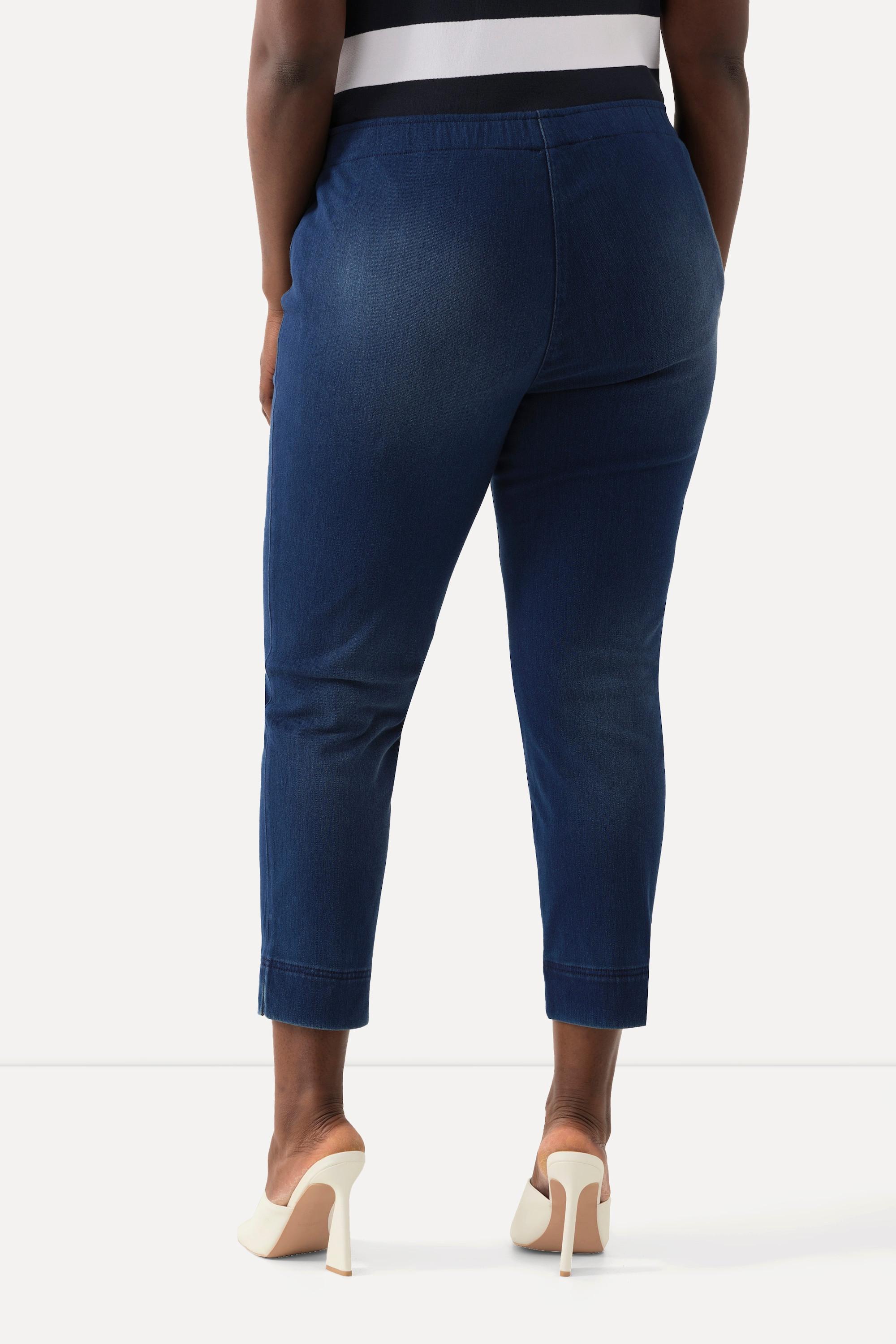 Ulla Popken Jersey Capri Sienna Schmales Bein Saumschlitze