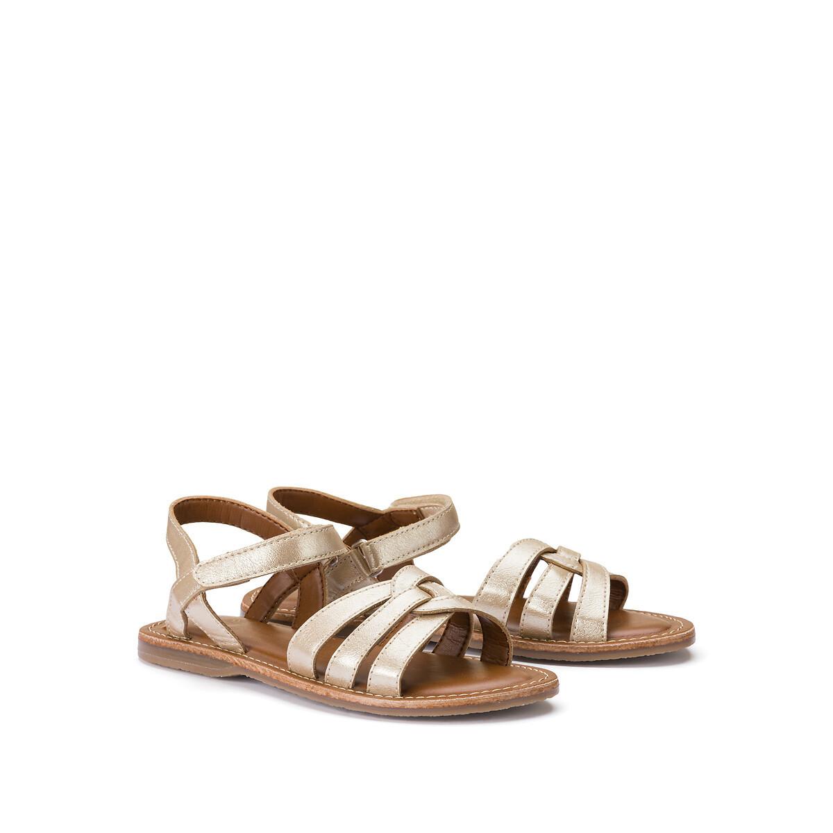 La Redoute Collections Lackierte Sandalen mit Klettverschluss