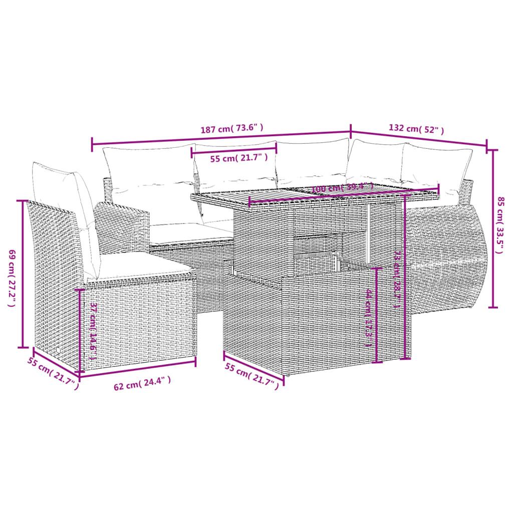 VidaXL Garten sofagarnitur poly-rattan