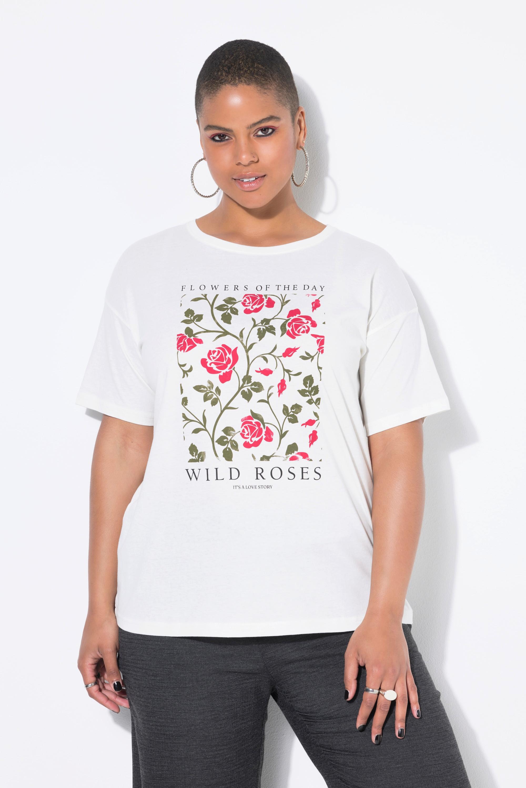 Studio Untold Oversized Halbarm T-Shirt mit Blumenprint