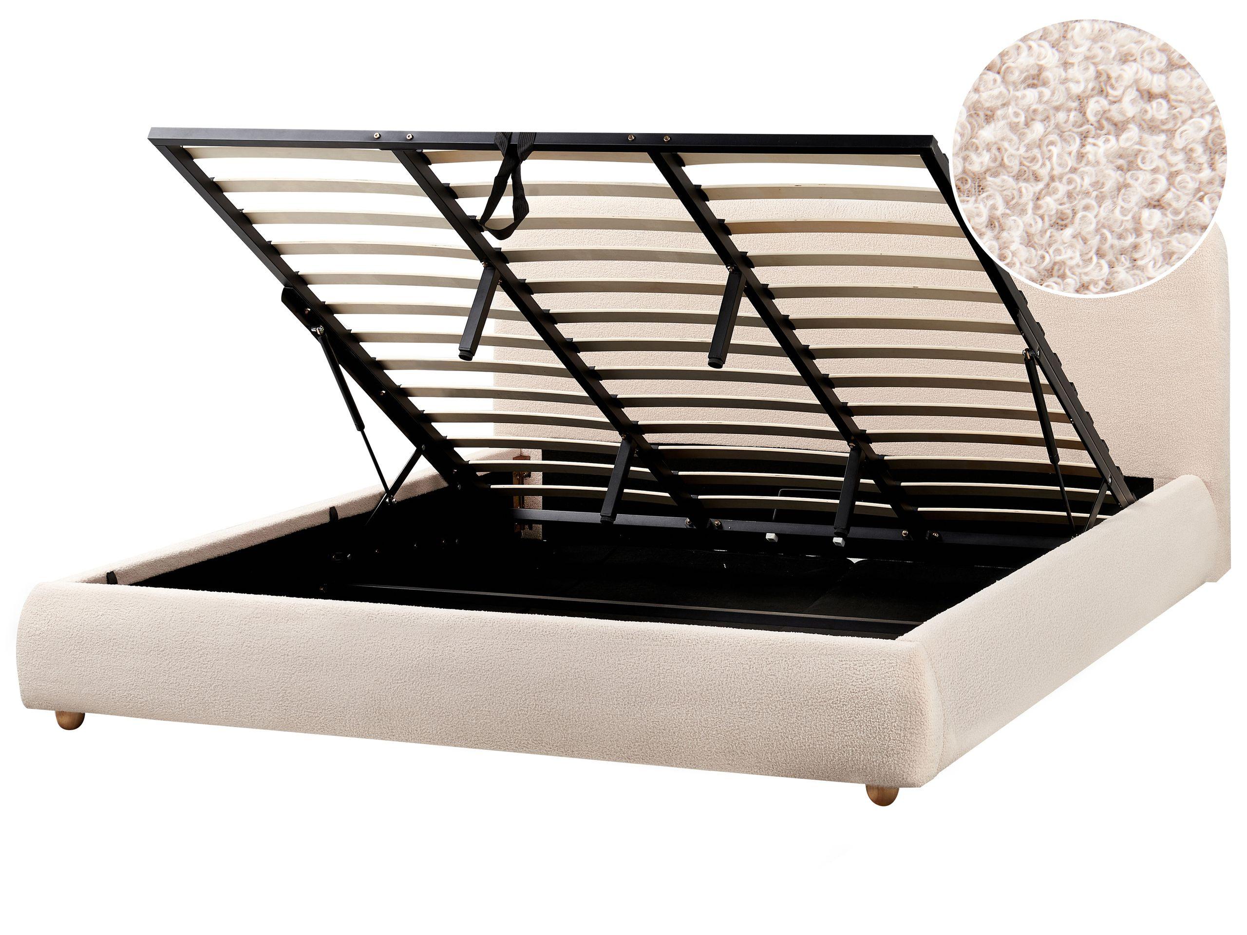 Beliani Bett mit Stauraum aus Bouclé Modern BLAGNAC