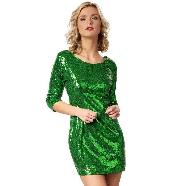 Tectake Pailletten Langarmkleid