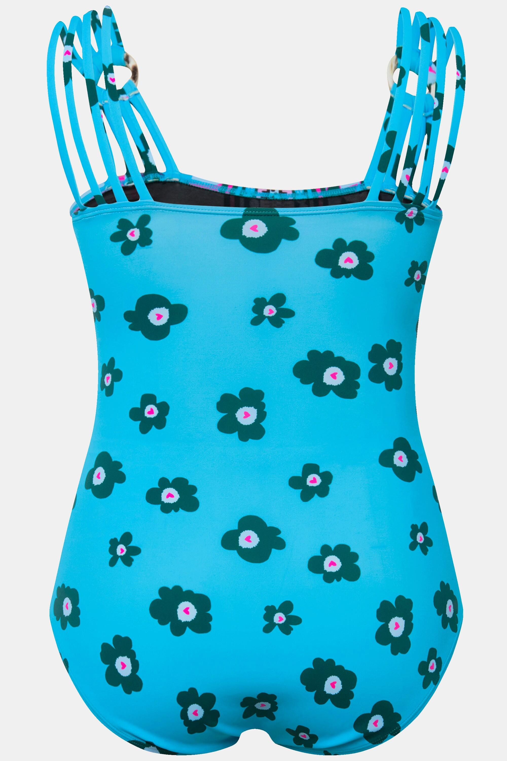 Ulla Popken Badeanzug, Mustermix, Softcups, recycelt