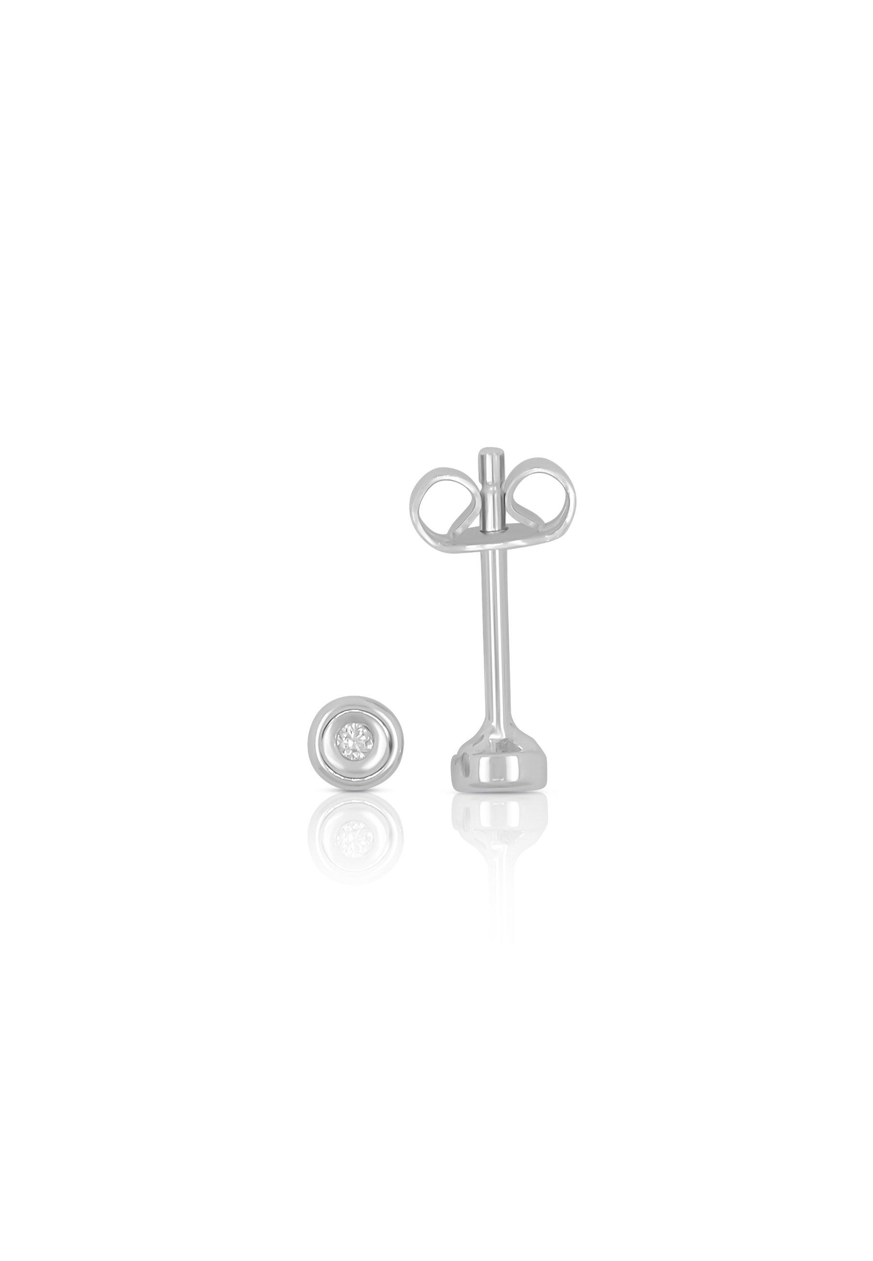 MUAU Schmuck Ohrstecker Weissgold 750 Diamant 0.02ct. 3mm