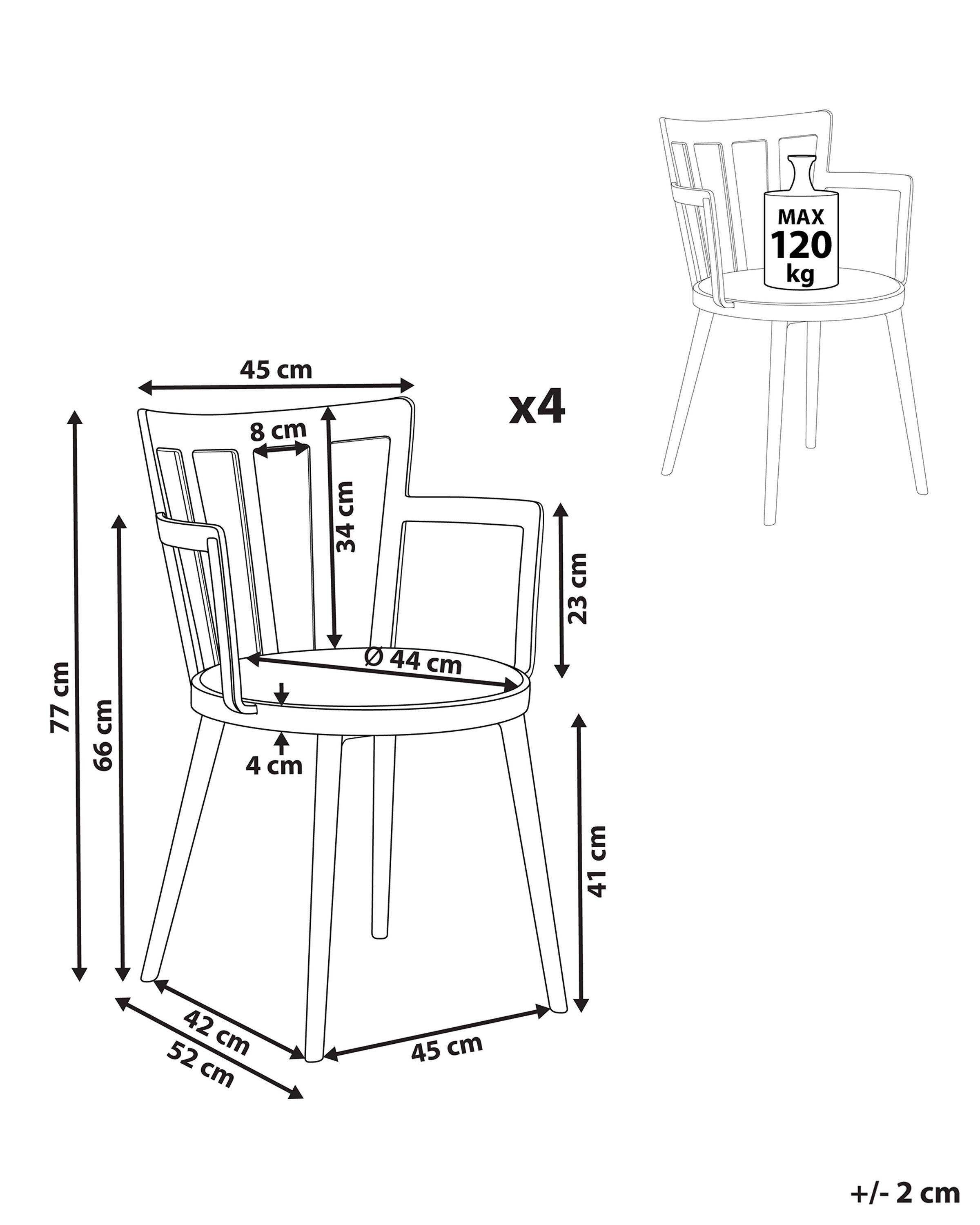 Beliani Esszimmerstuhl 4er Set aus Kunststoff Modern MORILL
