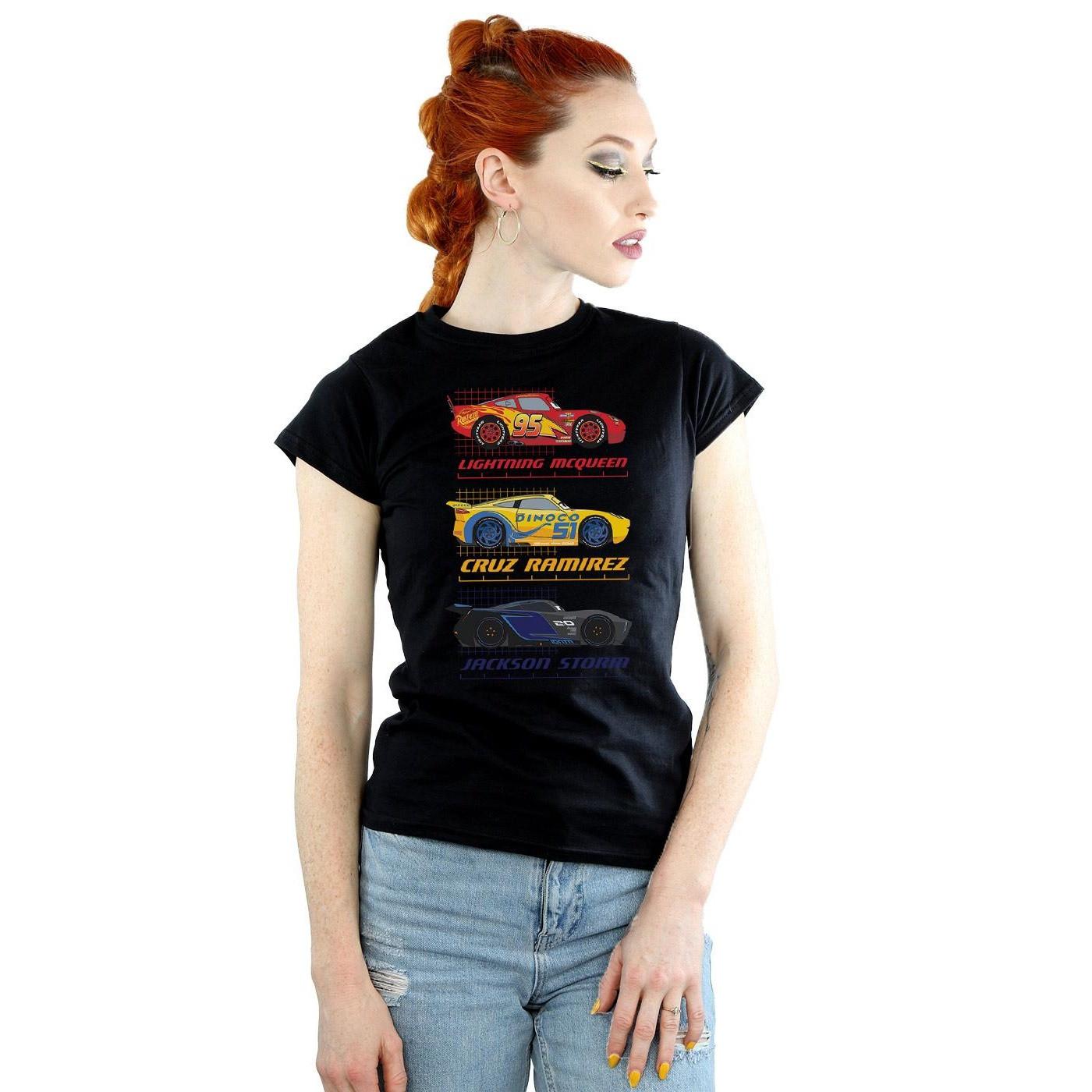 Disney Pixar Cars T-Shirt mit Lightning McQueen Cruz Ramirez und Jackson Storm Print