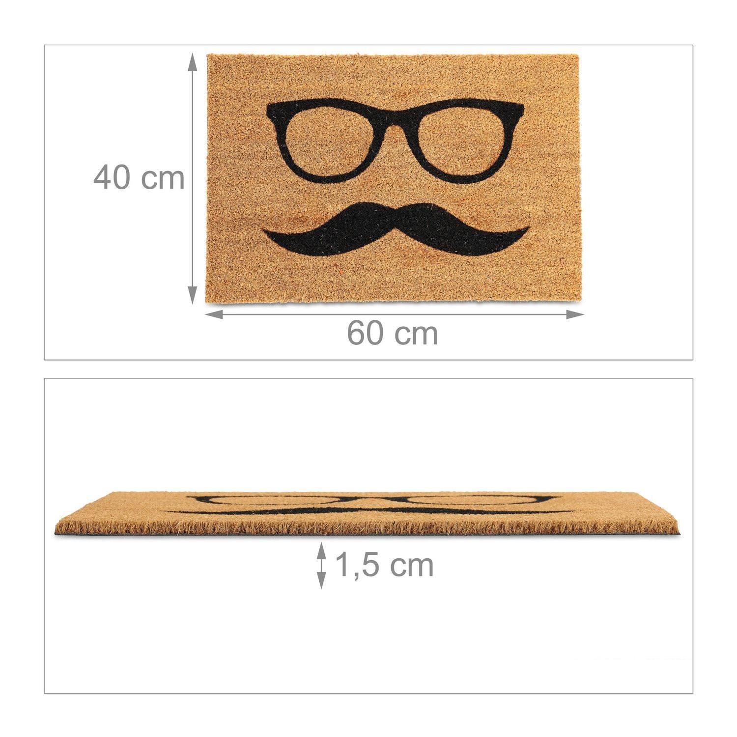 B2X Fußmatte mit Kokosnuss „Mustasch“.