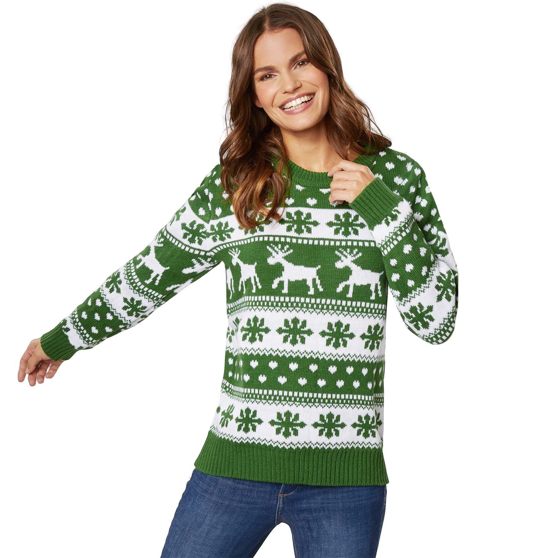 Tectake Weihnachtspullover Winterzauber-weiss für Frauen