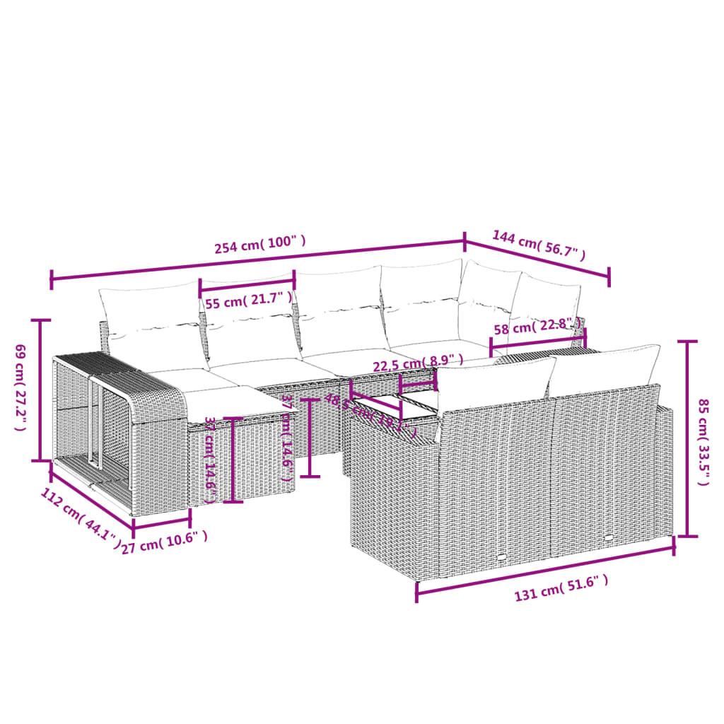 VidaXL Garten sofagarnitur poly-rattan