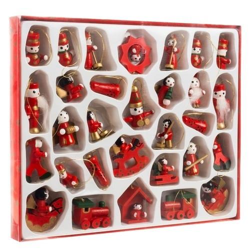 Ruhhy HOLZANHÄNGER / WEIHNACHTSKUGELN 30 Stk