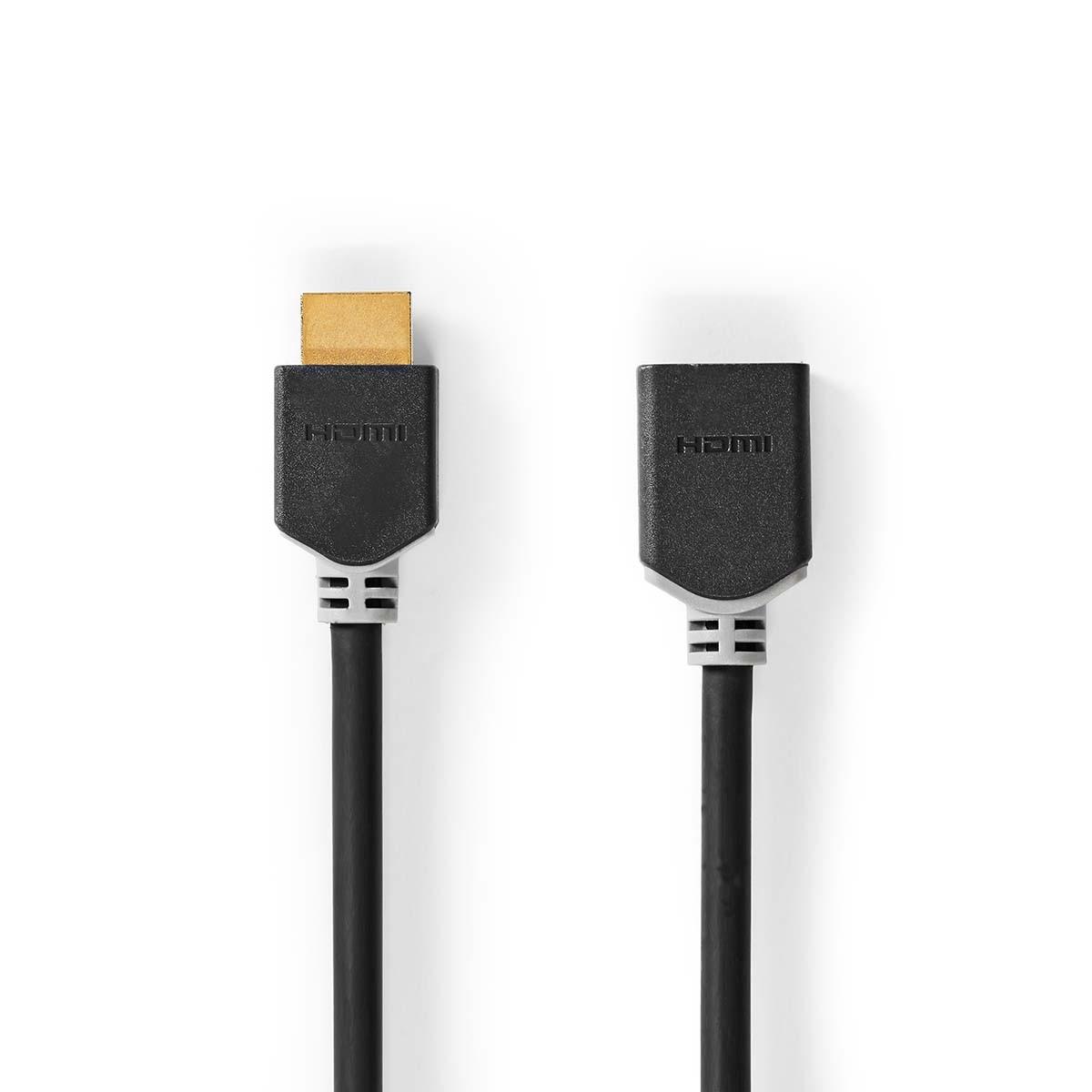 Nedis High Speed HDMI™ Kabel mit Ethernet | HDMI™ Kontakt | HDMI™ Hona | 4K@60Hz | ARC | 18 Gbps | 2,00 m | Rund | PVC | Antracit | Låda