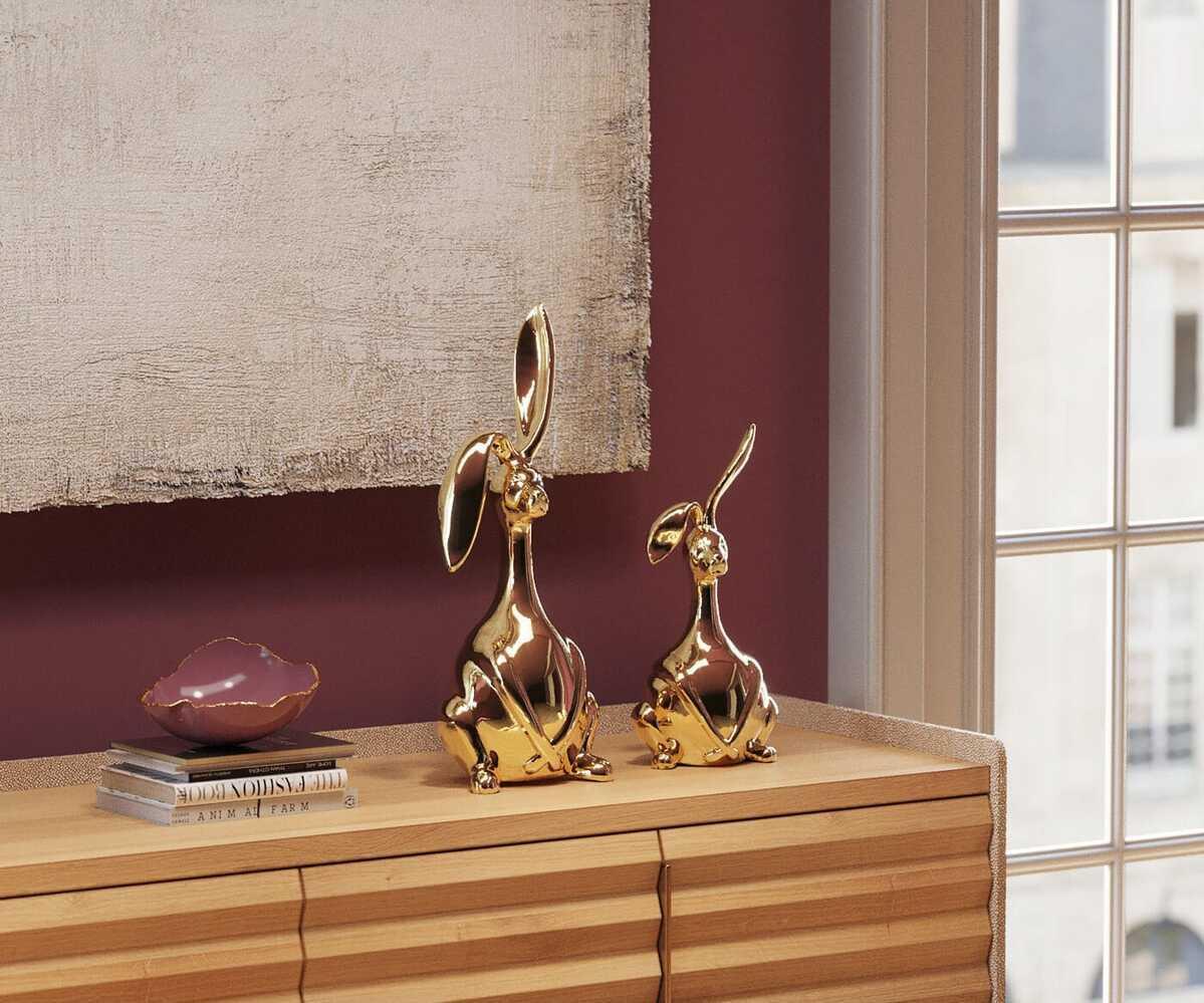 KARE Design Deko Figur Bunny gold 52