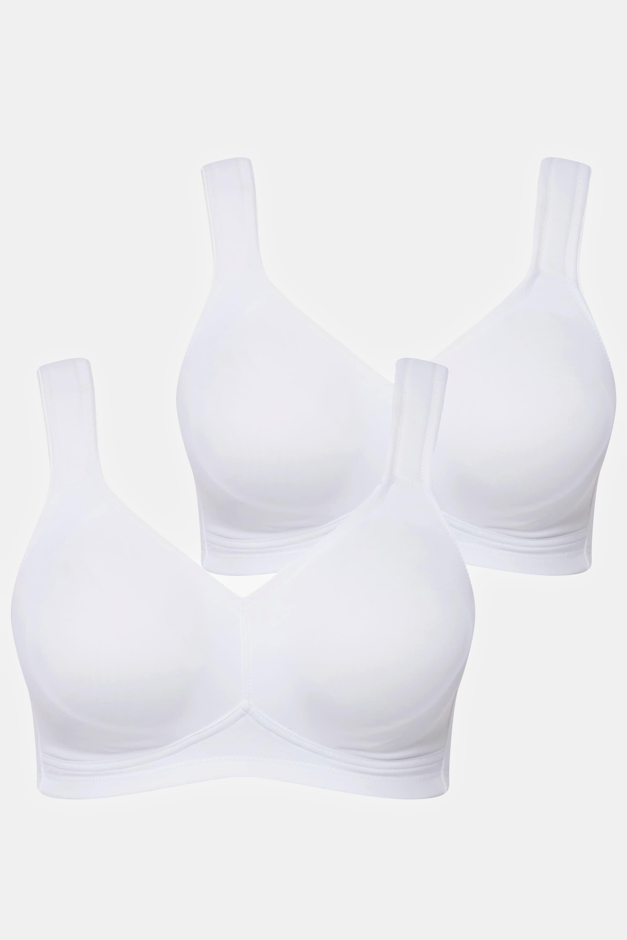 Ulla Popken Mikrofaser-BH, 2er-Pack, ohne Bügel, vorgeformte Cups