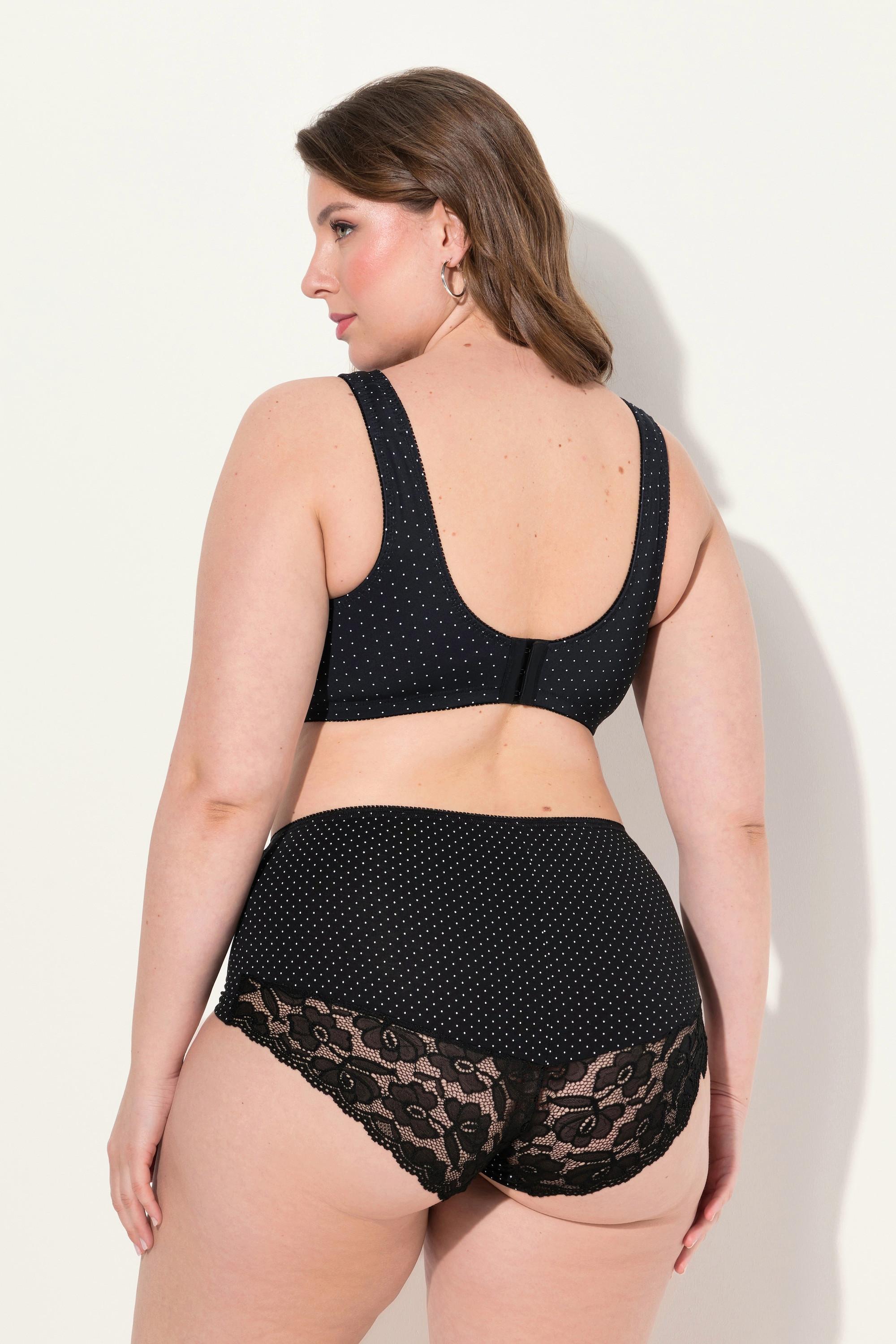 Ulla Popken Entlastungs-BH, Punkte, Spitze, ohne Bügel, Cup C - F