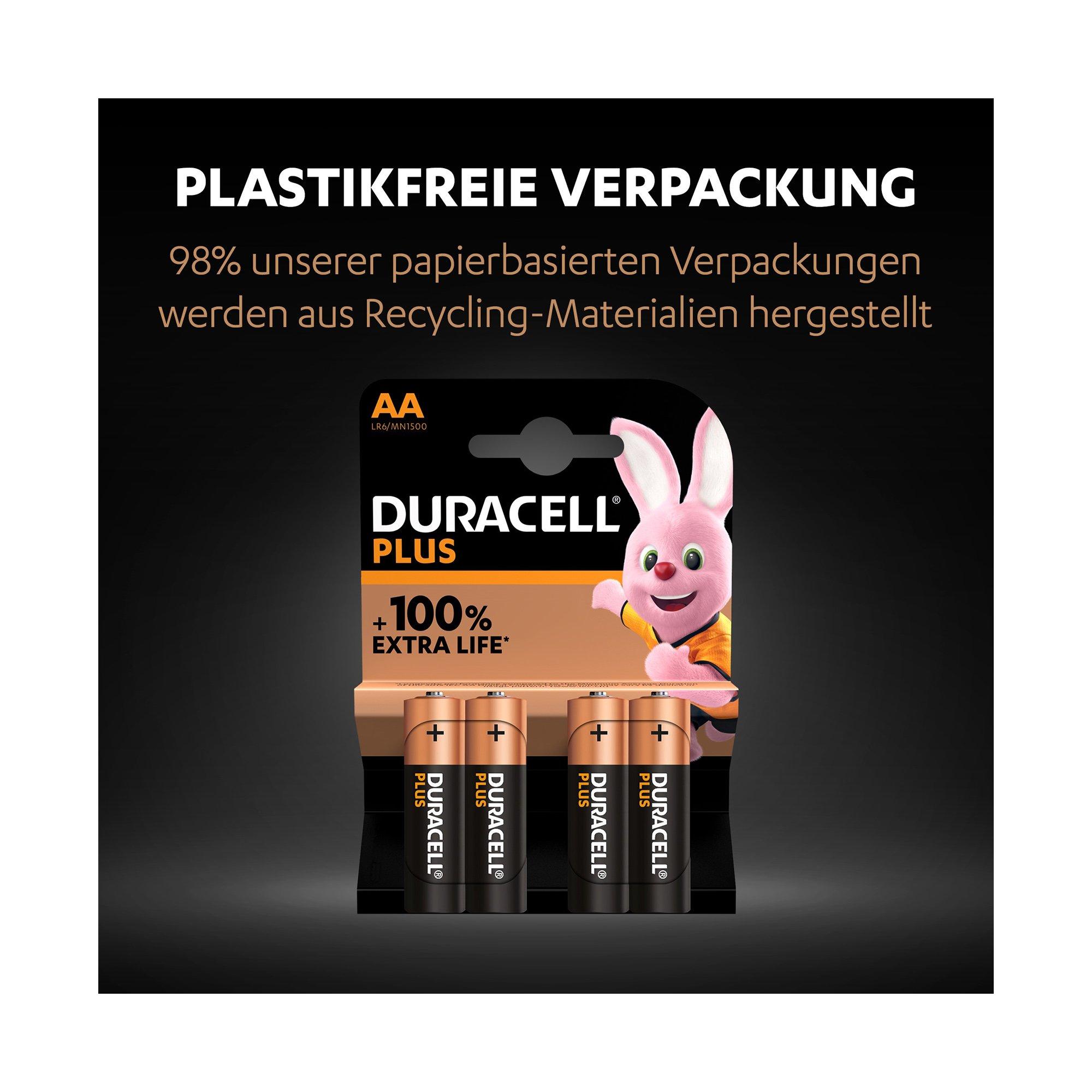 DURACELL PLUS Alkaline-Bat.,4Stk