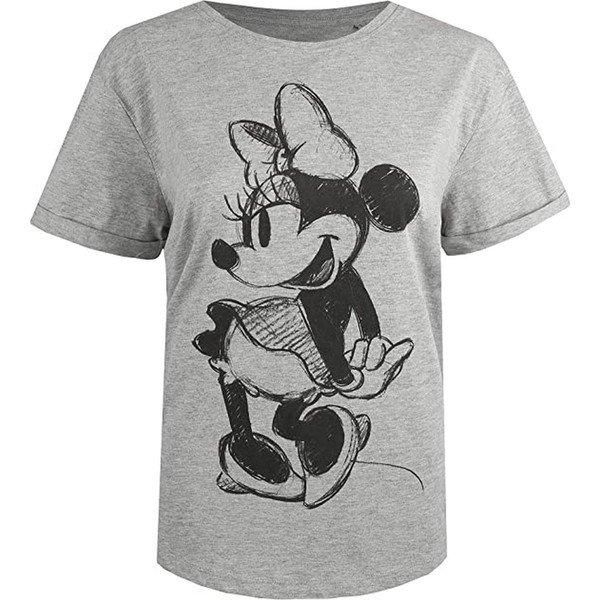 Disney Minnie Mouse Skizzen-Print Kurzarm T-Shirt