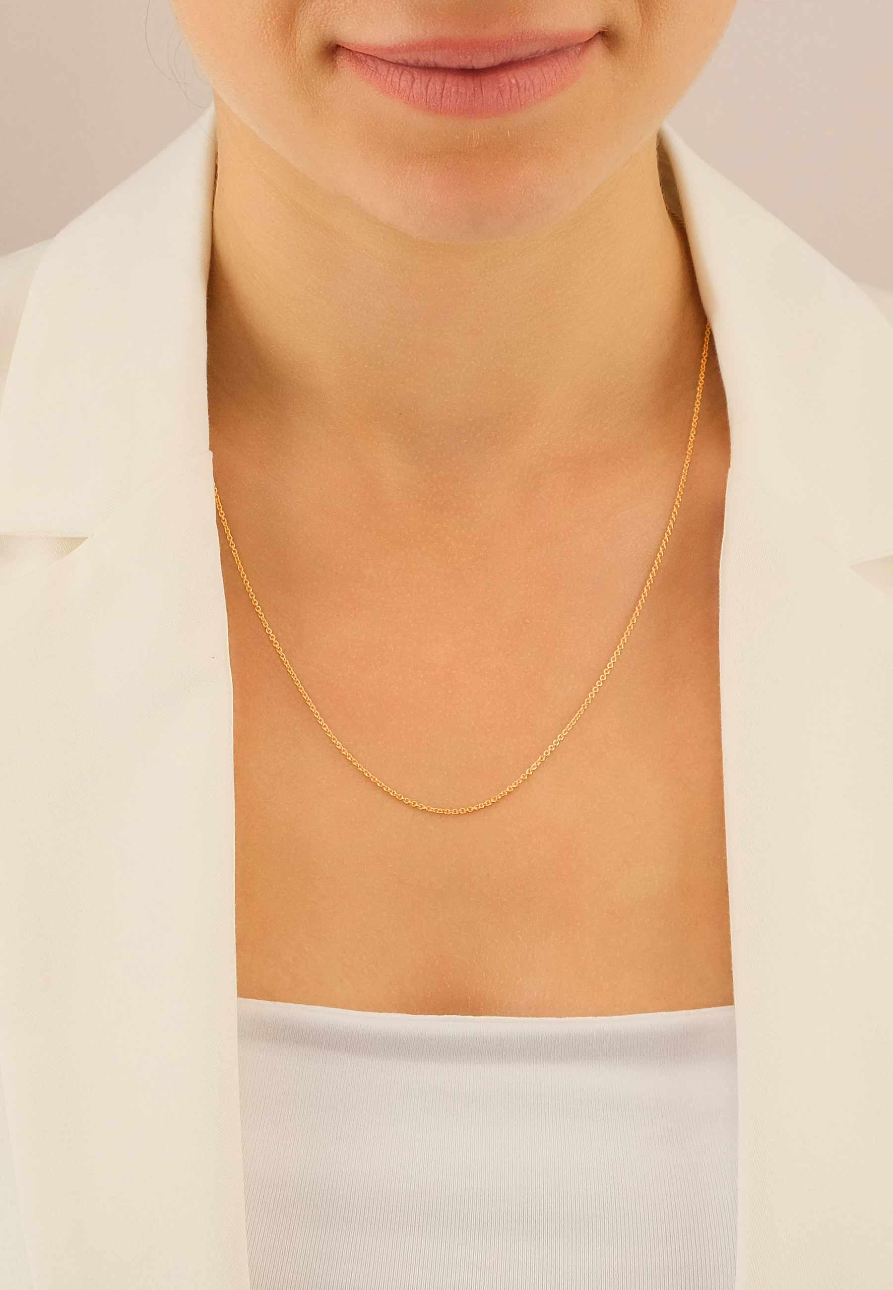 MUAU Schmuck Collier Rundanker Rotgold 750, 1.3mm, 50cm