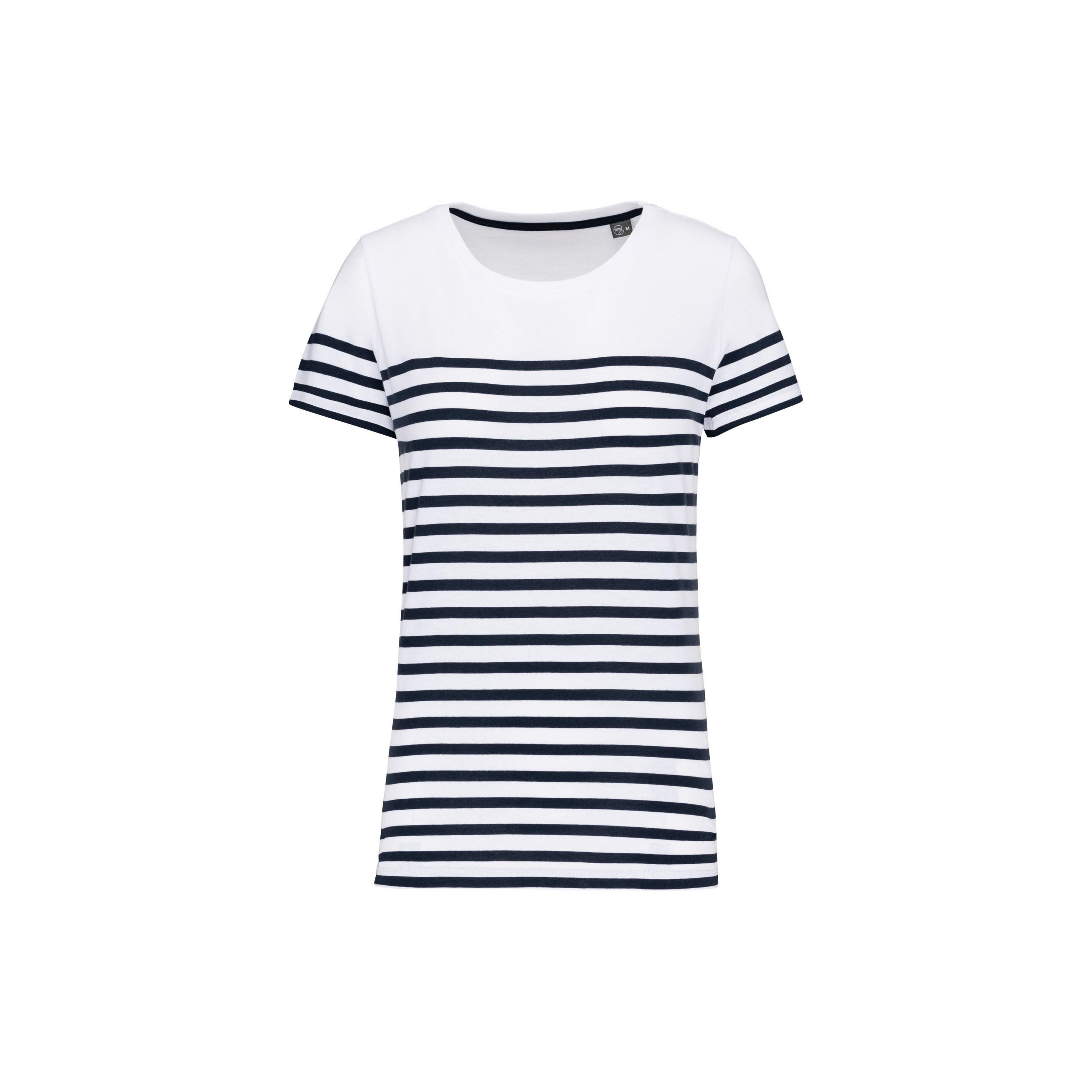 Kariban Marine Gestreiftes Bio T-Shirt
