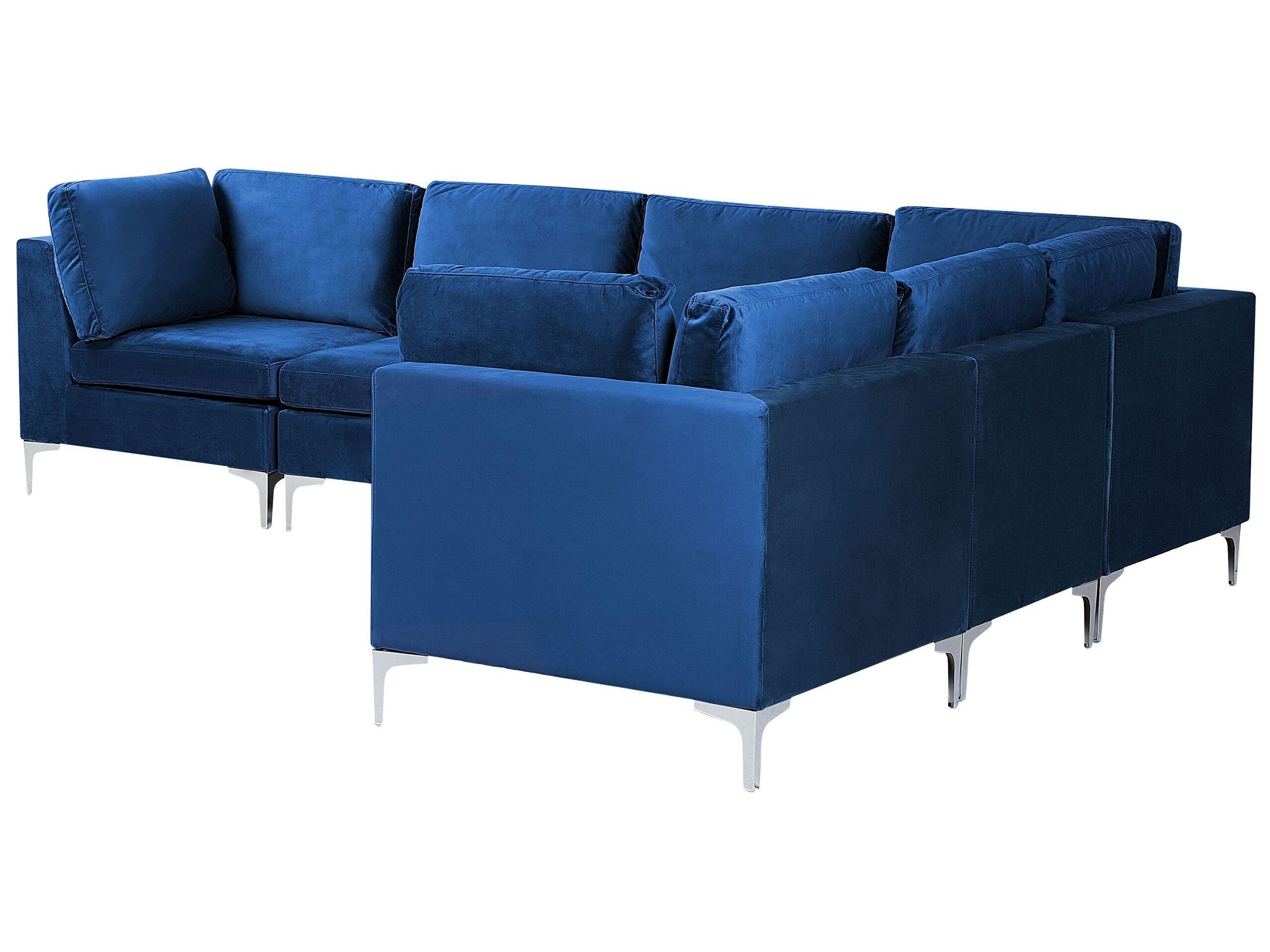 Beliani Ecksofa aus Samtstoff Modern EVJA